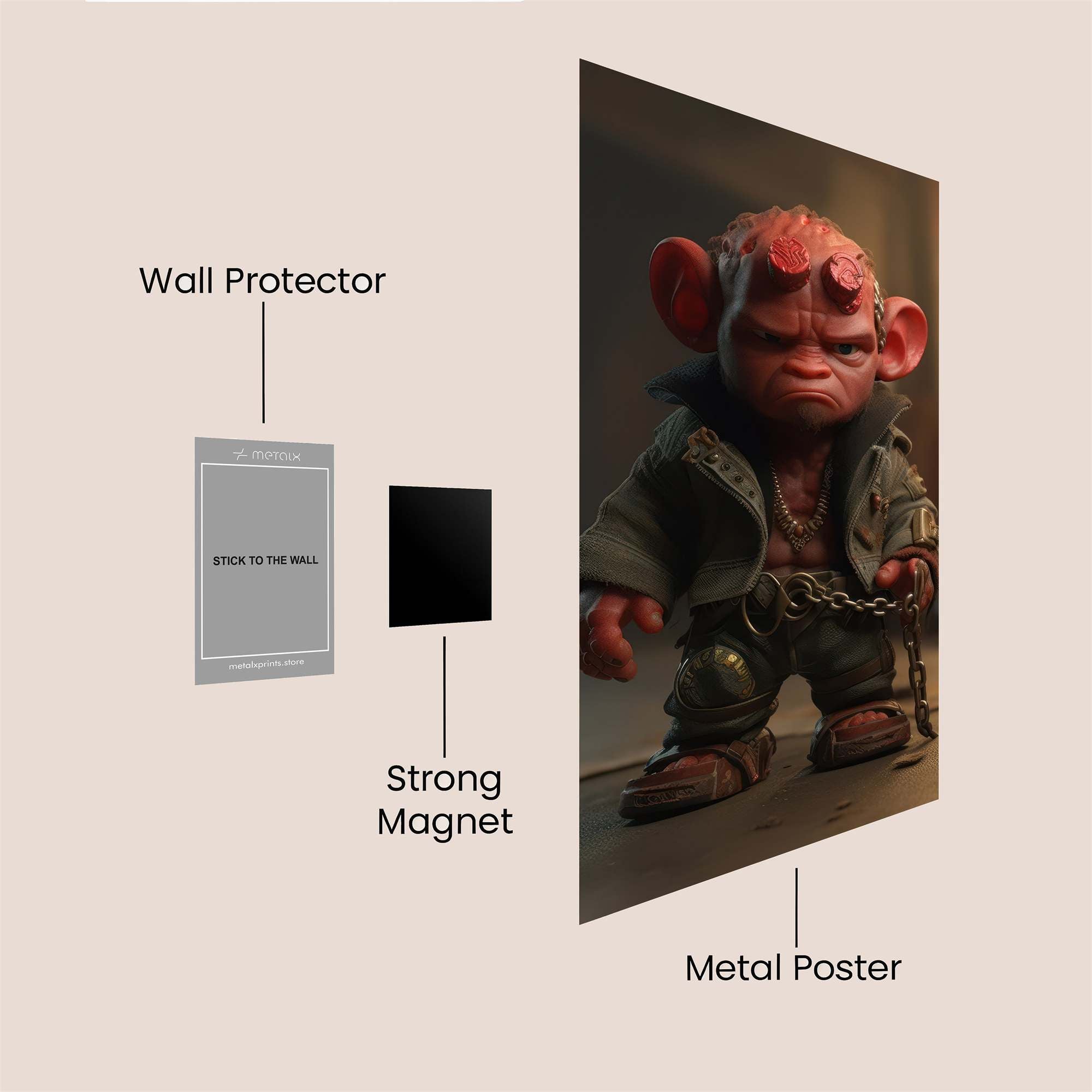 Hellboy Grumpy Safe Wall Magnetic / M