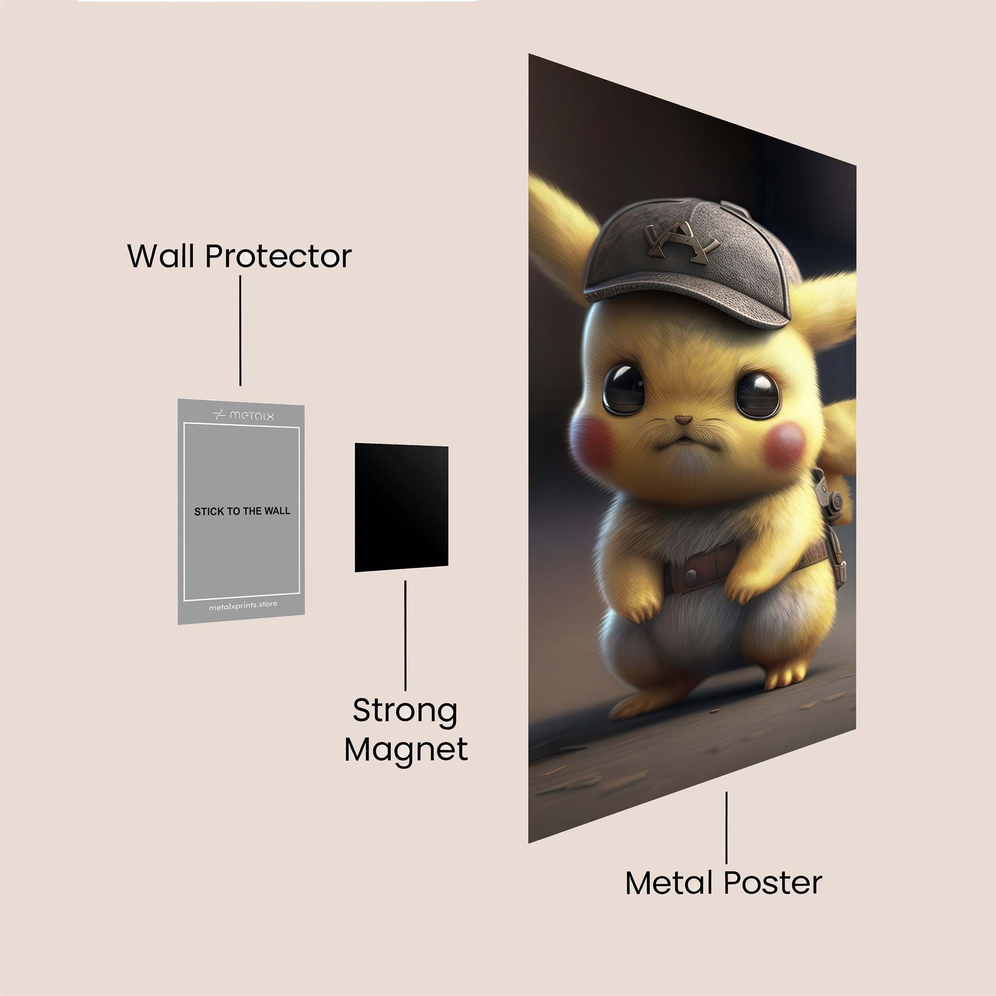 Pikachu Detective Safe Wall Magnetic / M