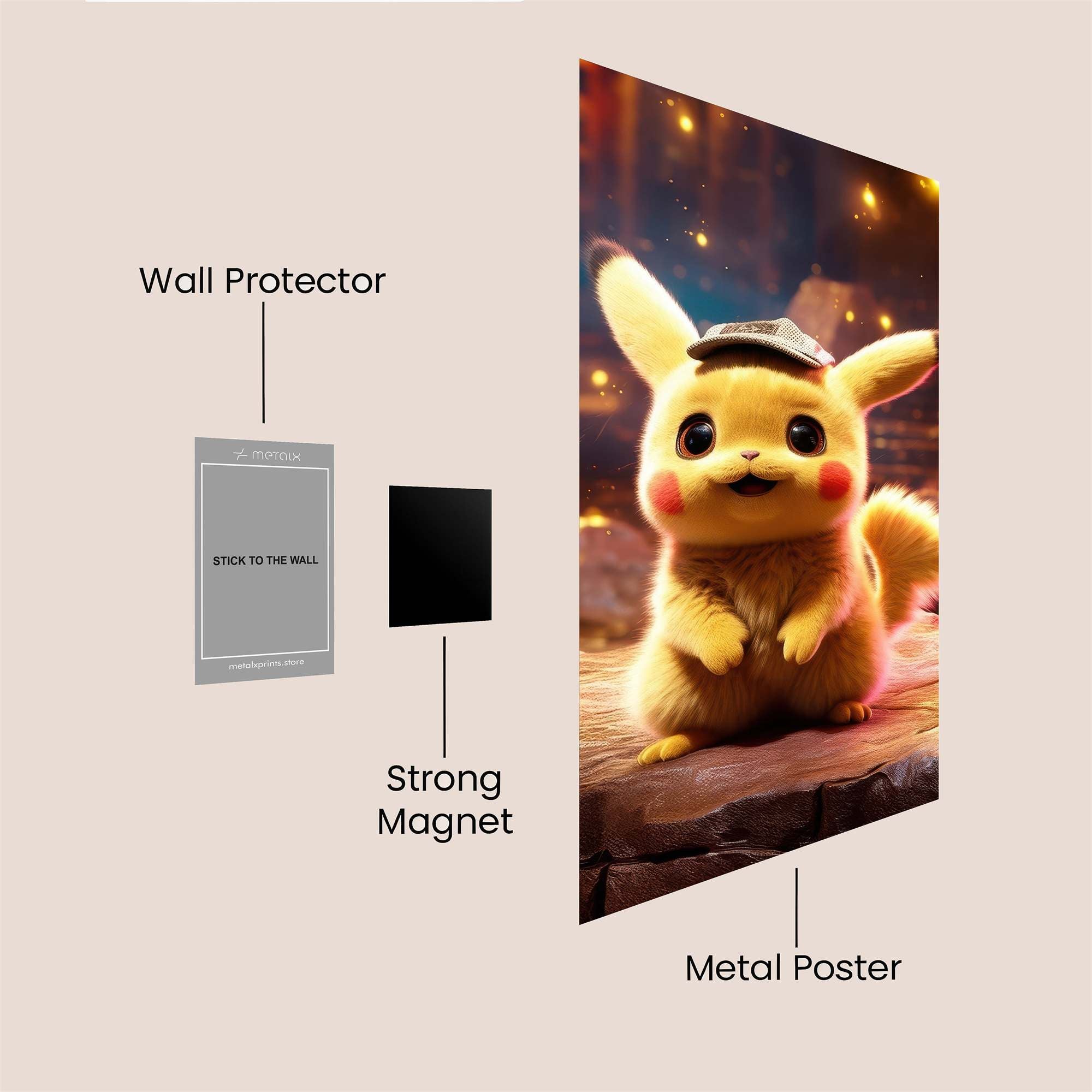 Pikachu Detective Safe Wall Magnetic / M