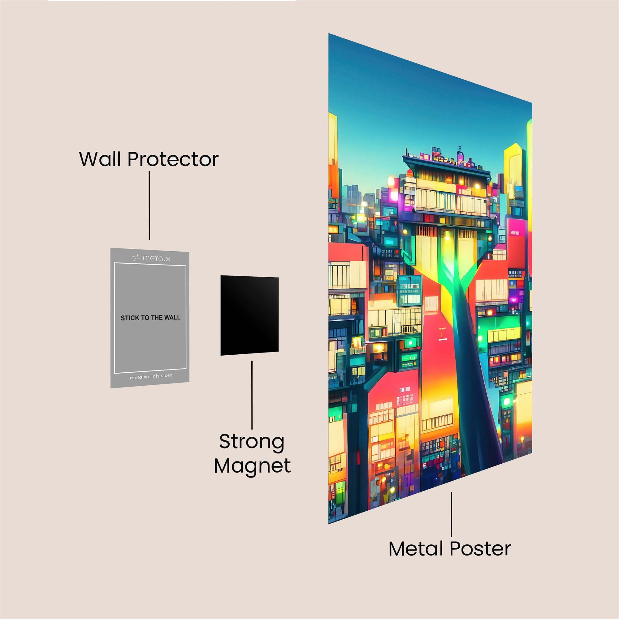 Neon Dreamscape Safe Wall Magnetic / M