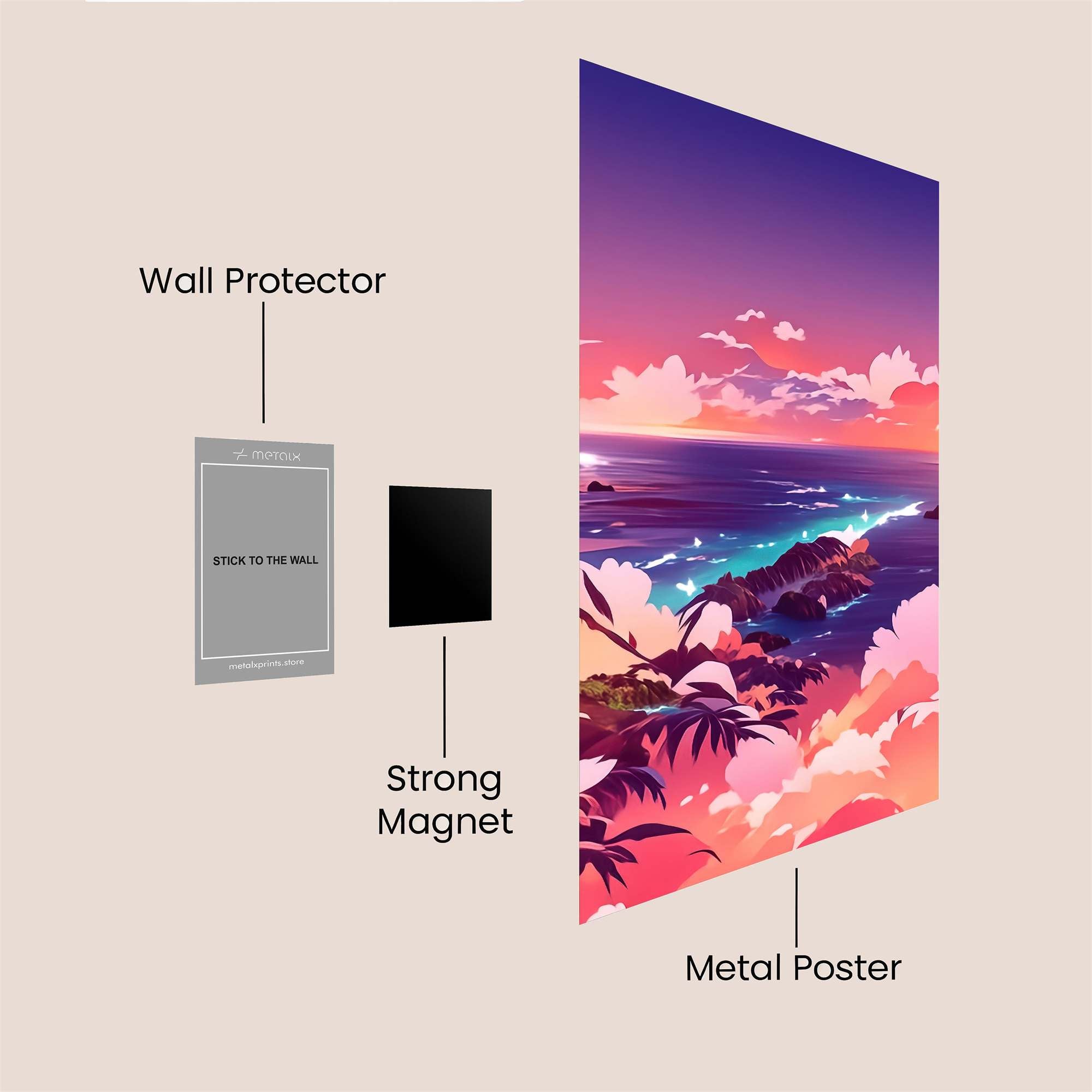Sunset Serenity Safe Wall Magnetic / M