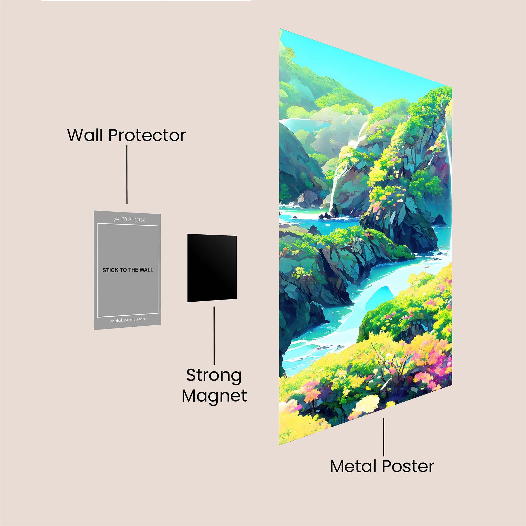 Waterfall Serenity Safe Wall Magnetic / M