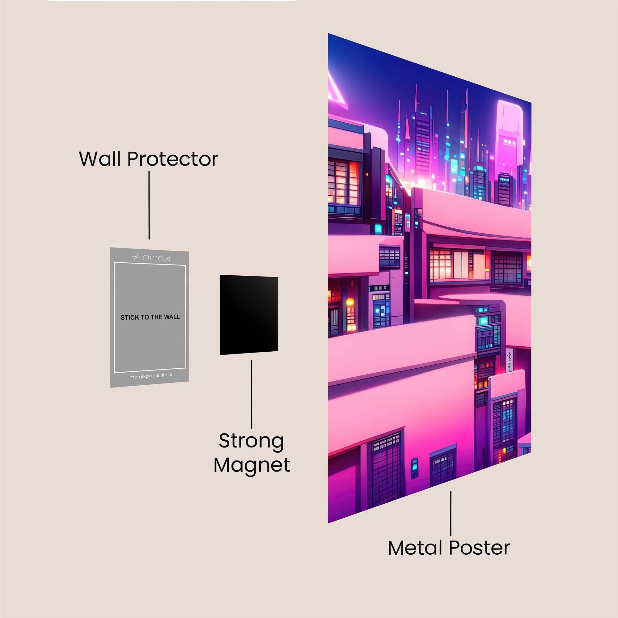 Neon Serenity Safe Wall Magnetic / M