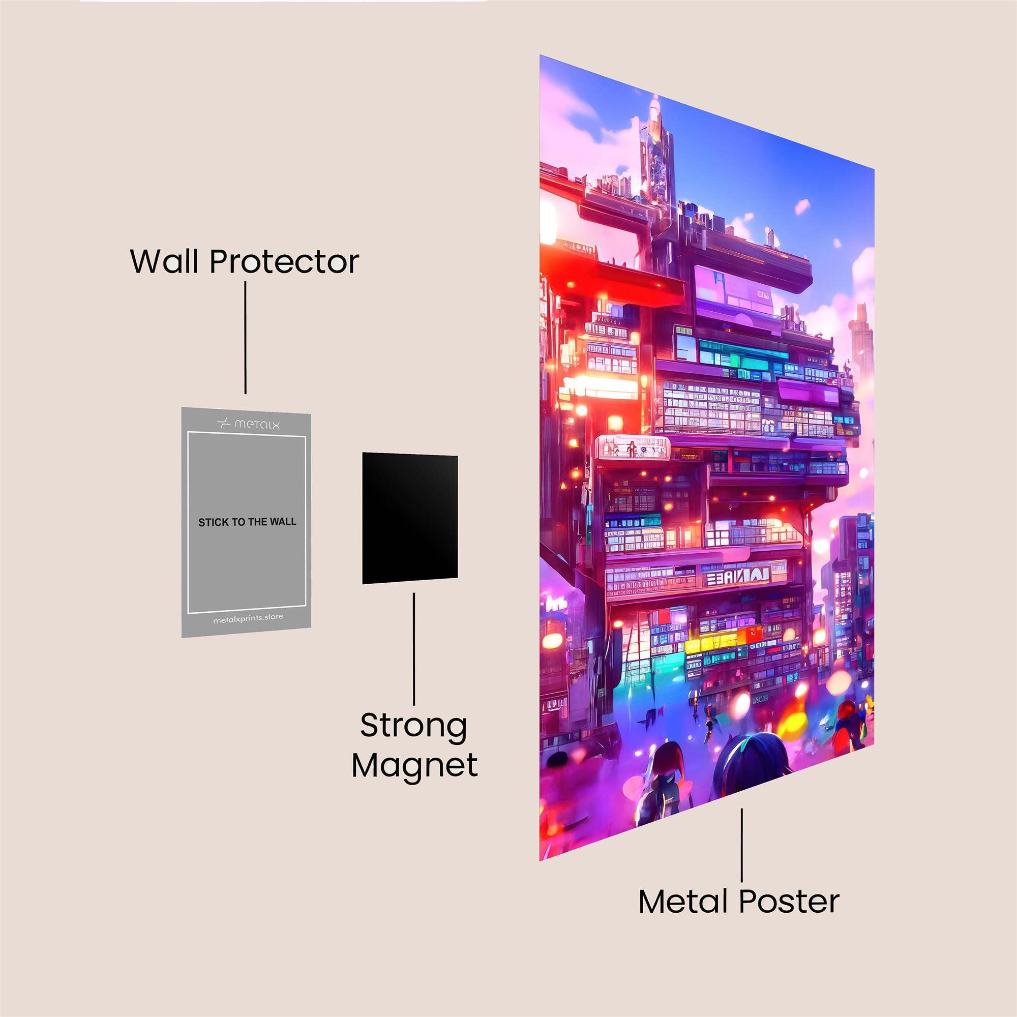 Cyberpunk Dreamscape Safe Wall Magnetic / M