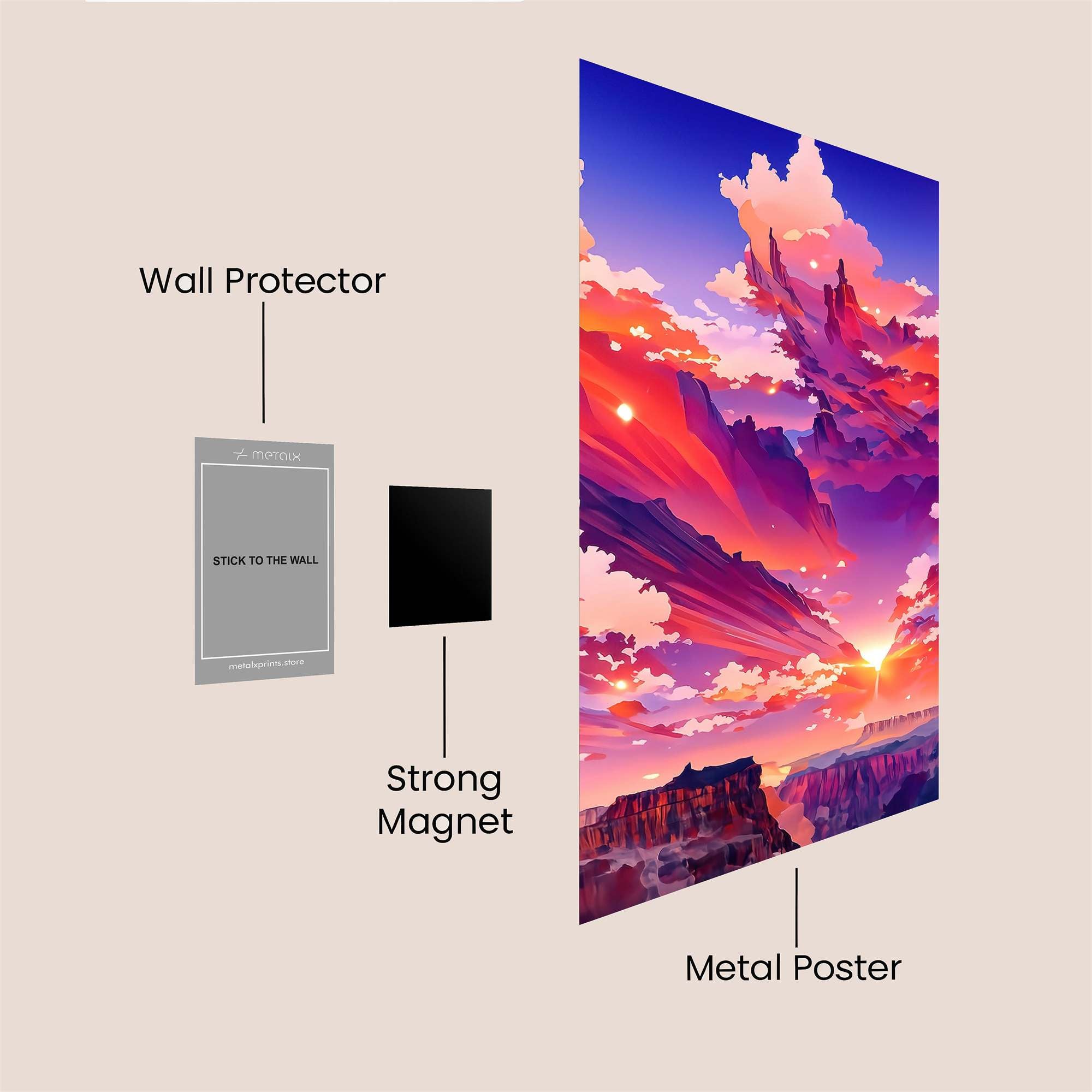 Sunset Serenity Safe Wall Magnetic / M