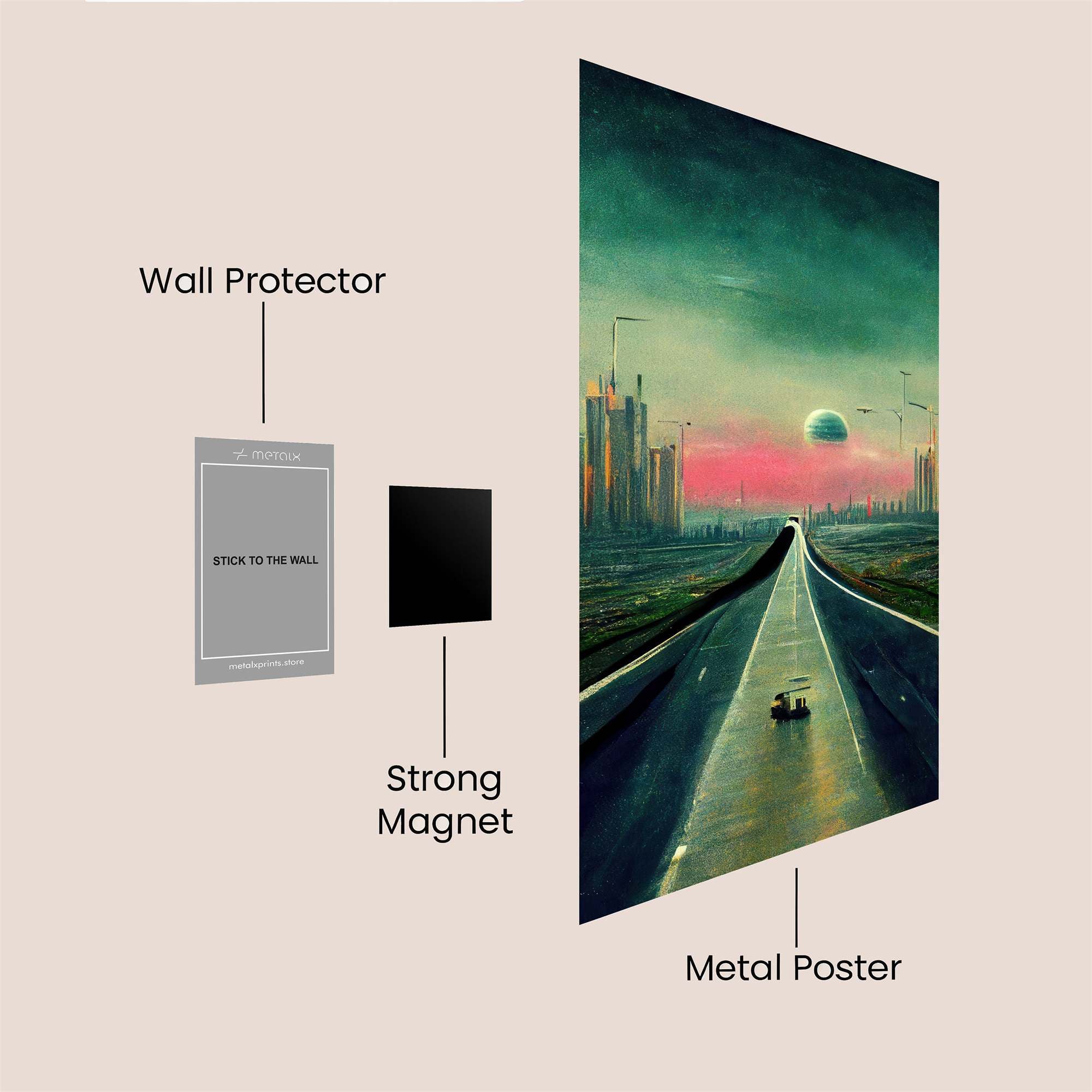 Futuristic Serenity Safe Wall Magnetic / M