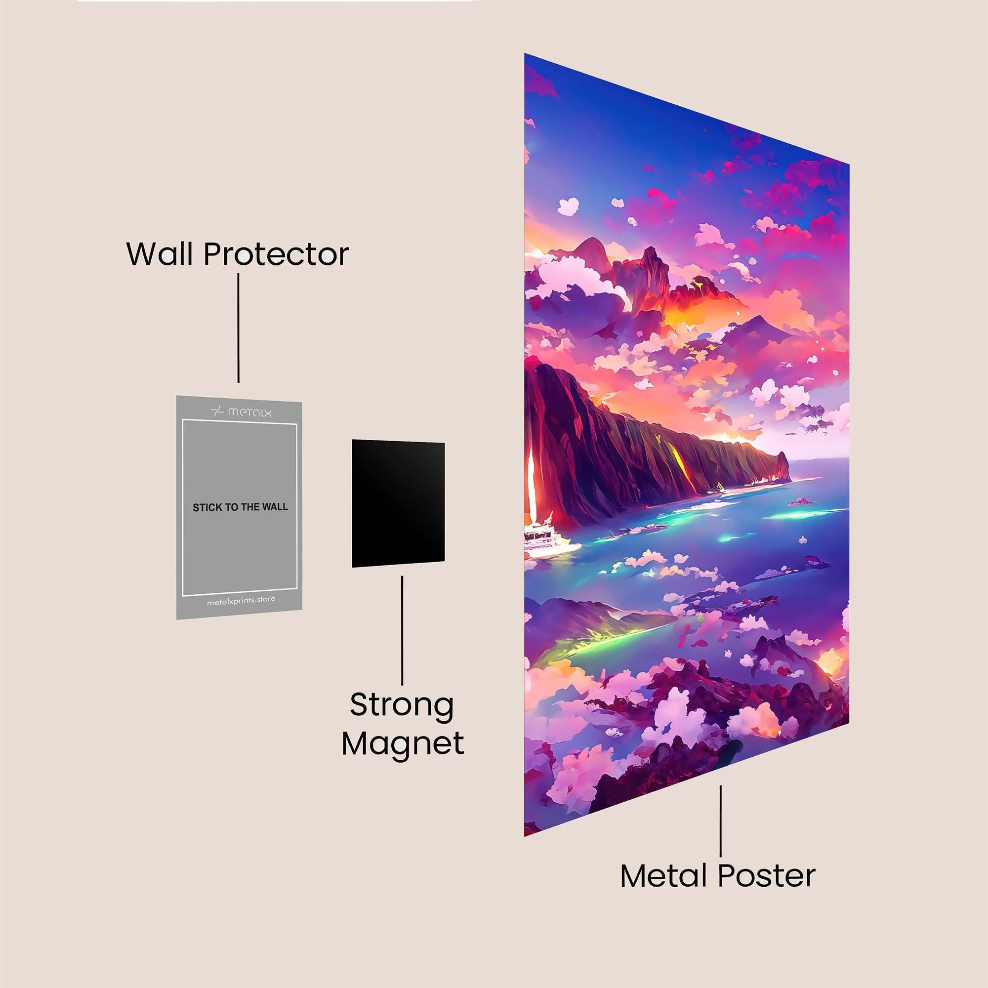 Sunset Serenity Safe Wall Magnetic / M
