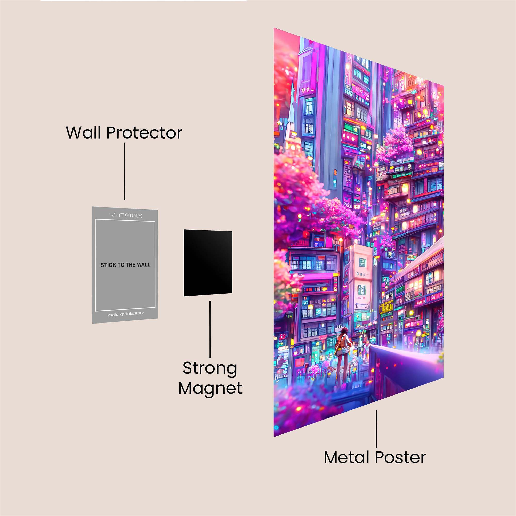 Neon Serenity Safe Wall Magnetic / M
