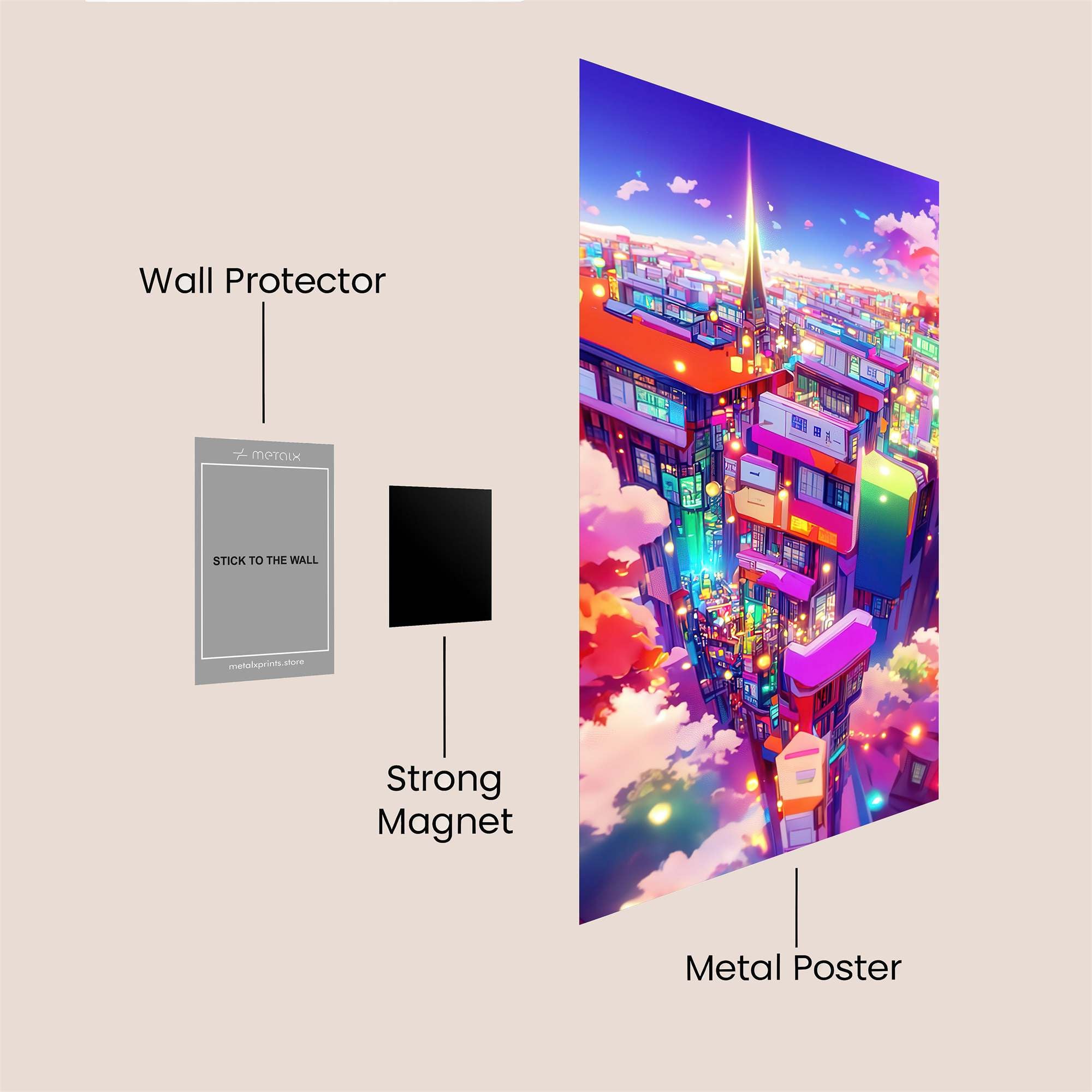 Neon Dreamscape Safe Wall Magnetic / M