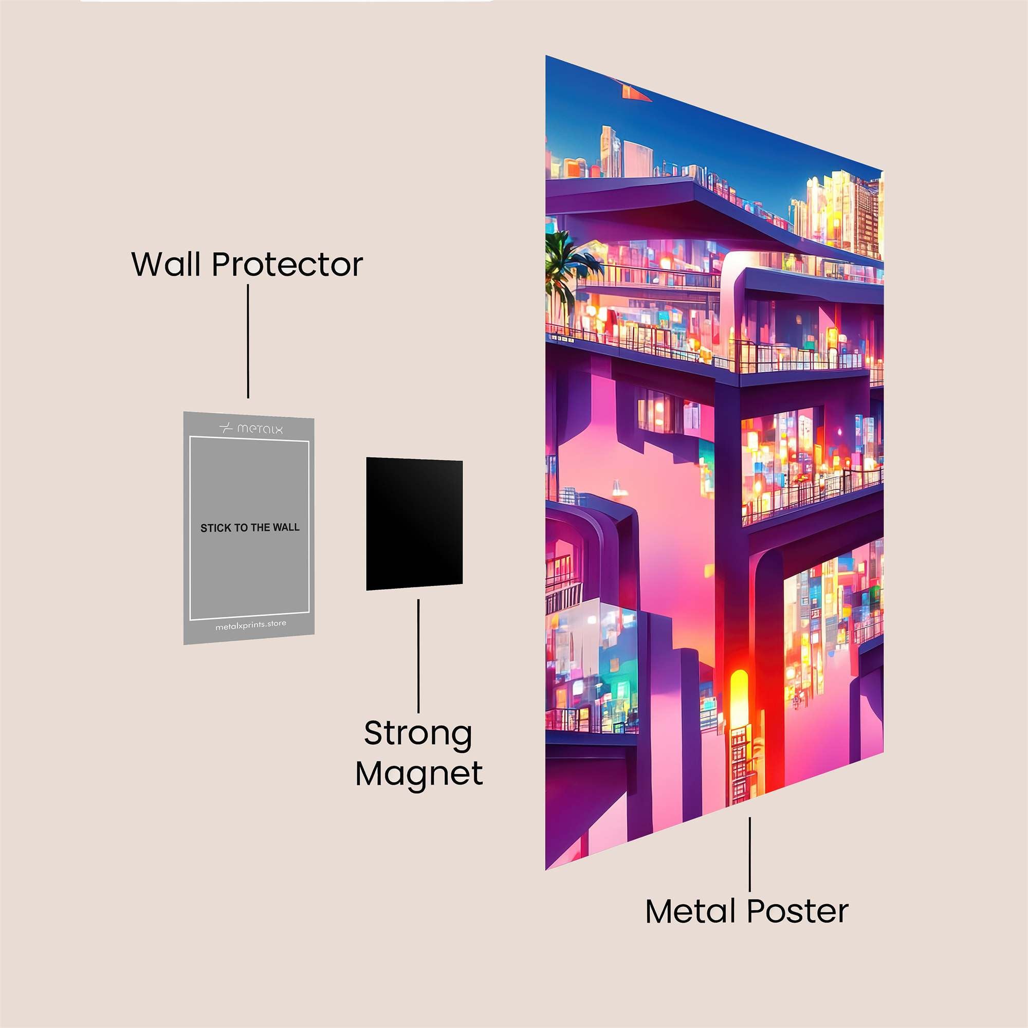 Neon Dreamscape Safe Wall Magnetic / M
