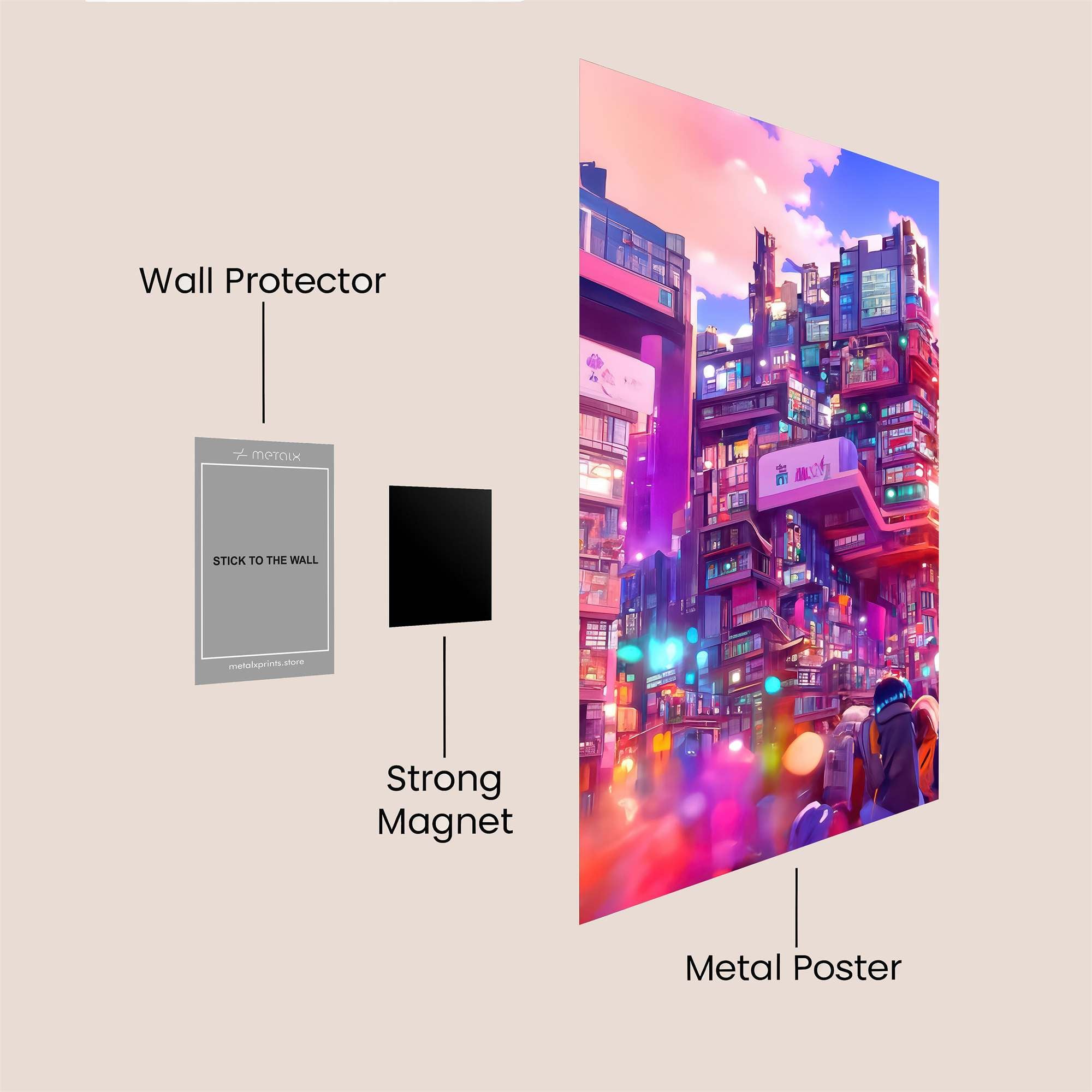 Cyberpunk Dreamscape Safe Wall Magnetic / M