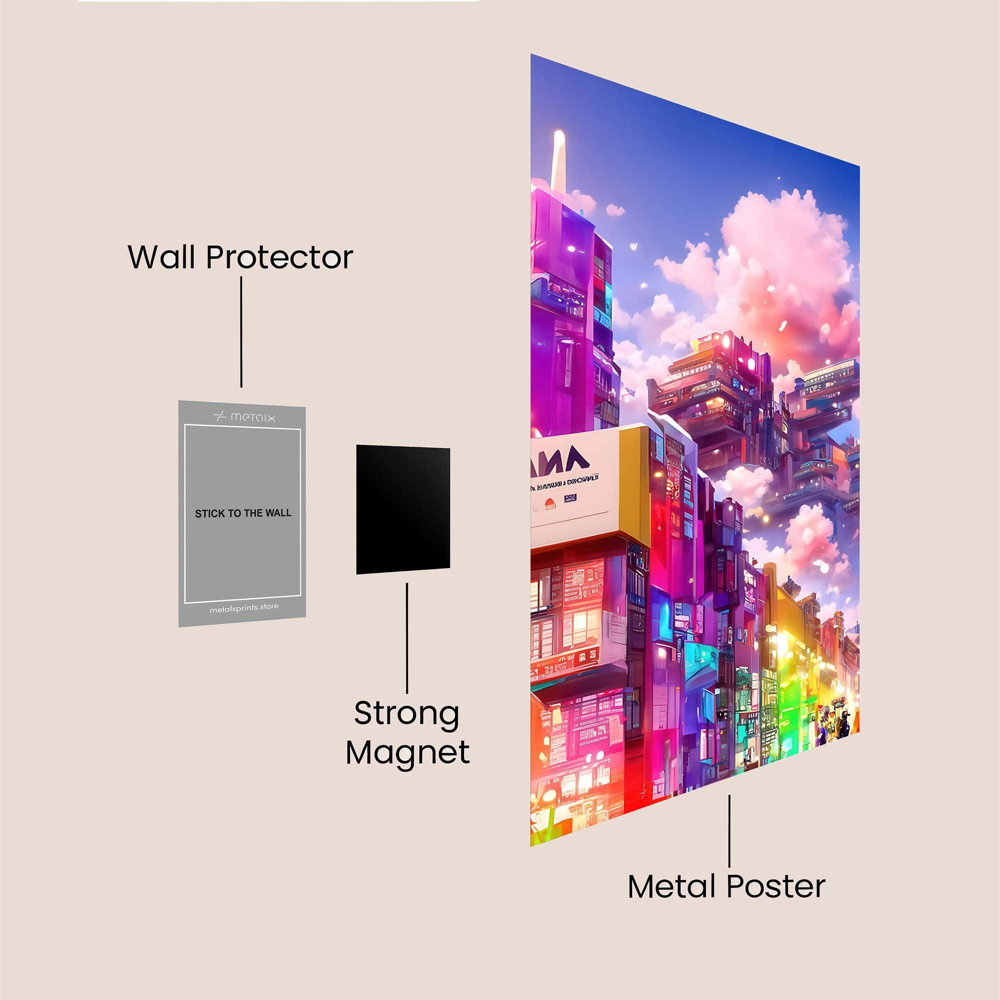 Cyberpunk Dreamscape Safe Wall Magnetic / M