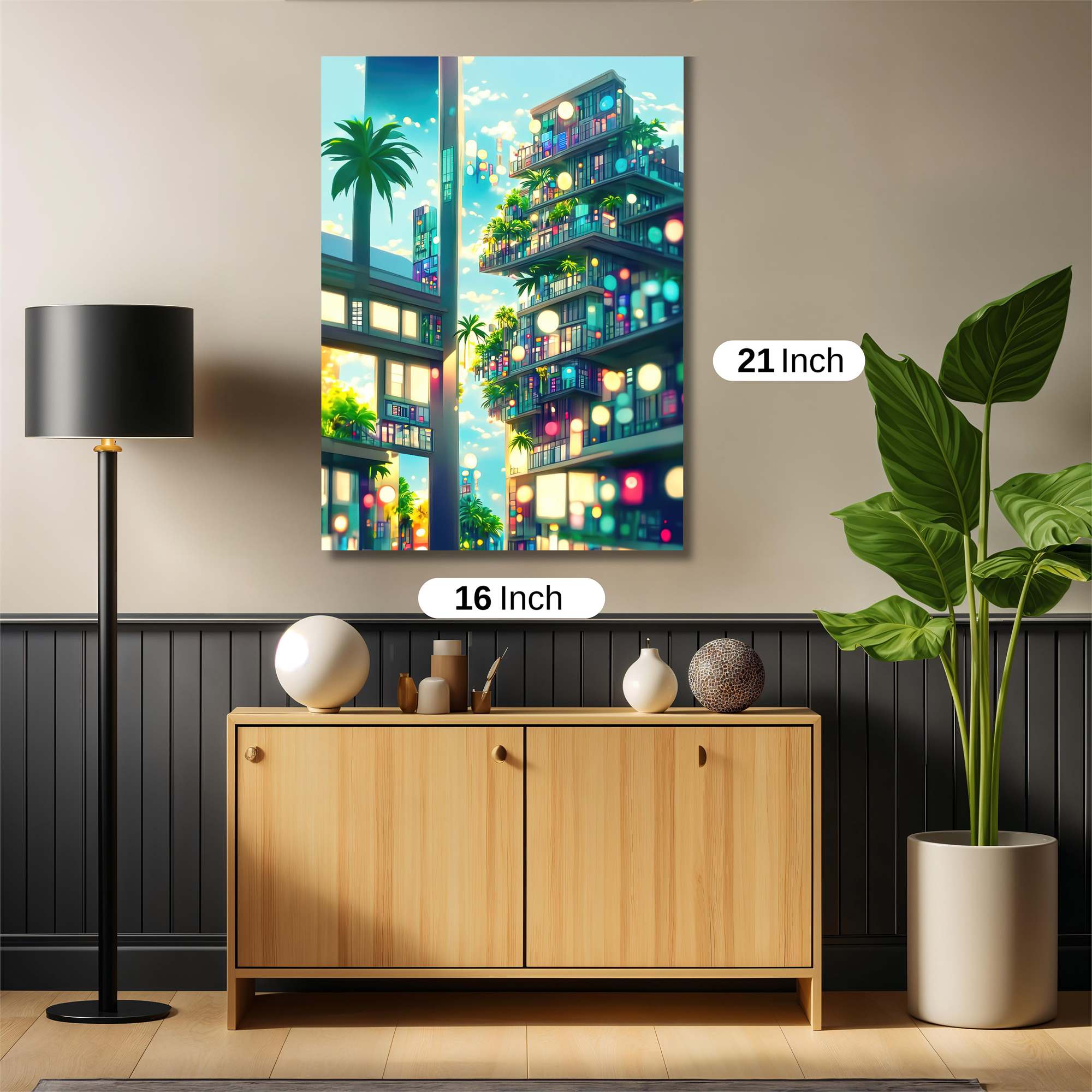 Cityscape Serenity Safe Wall Magnetic / M