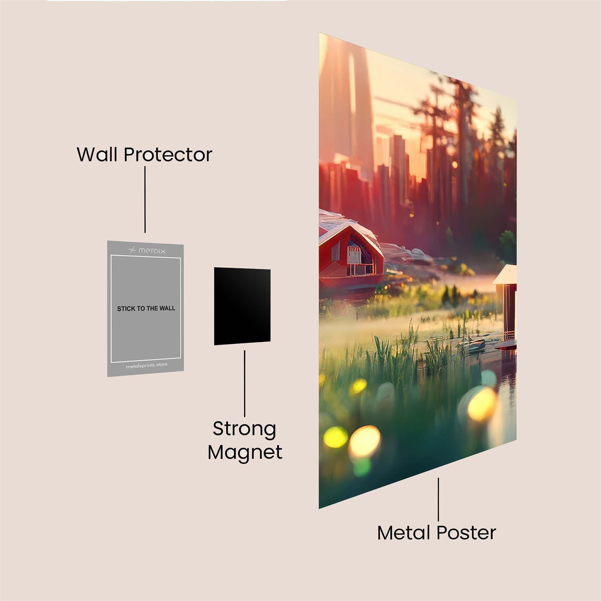 Futuristic Serenity Safe Wall Magnetic / M