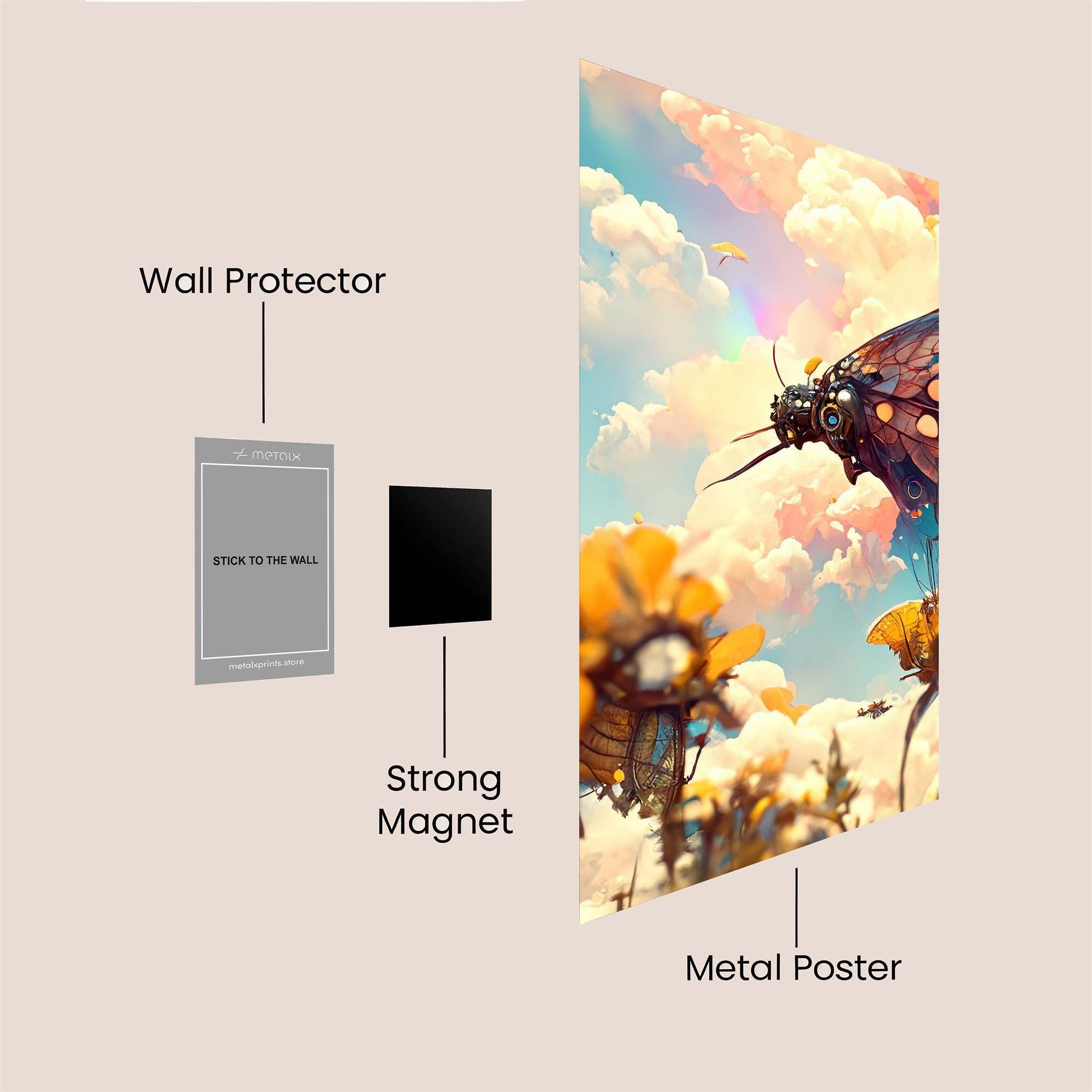 Butterfly Dreamscape Safe Wall Magnetic / M