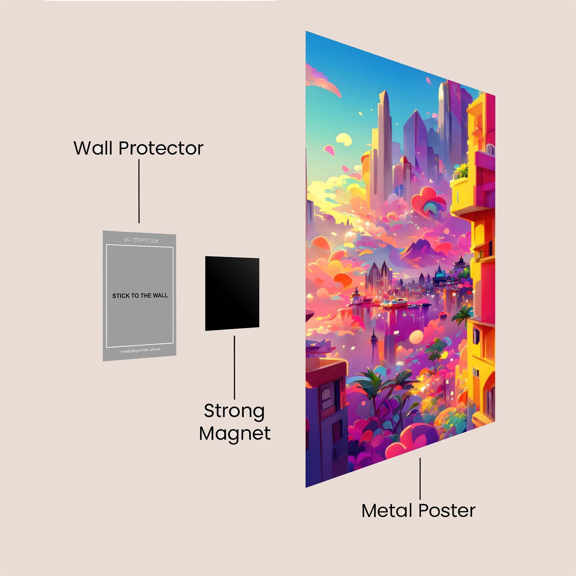 Neon Dreamscape Safe Wall Magnetic / M