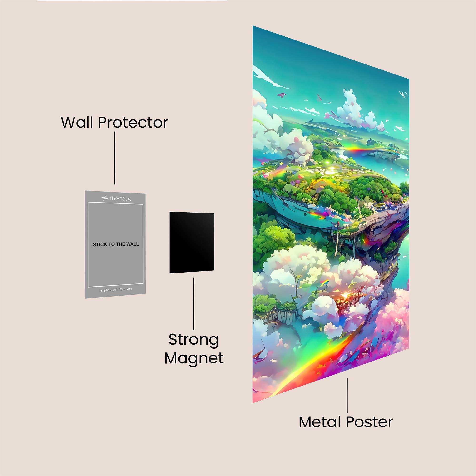 Rainbow Bliss Safe Wall Magnetic / M