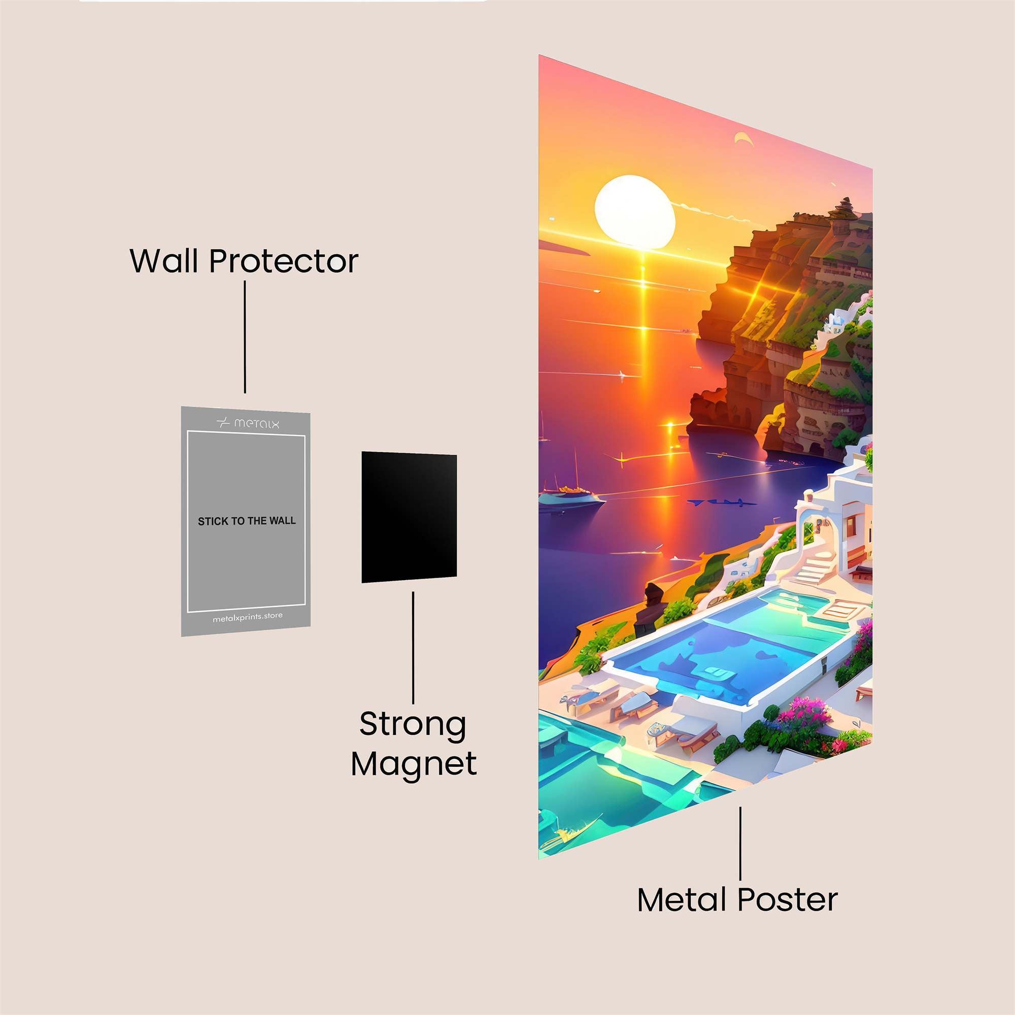 Santorini Serenity Safe Wall Magnetic / M