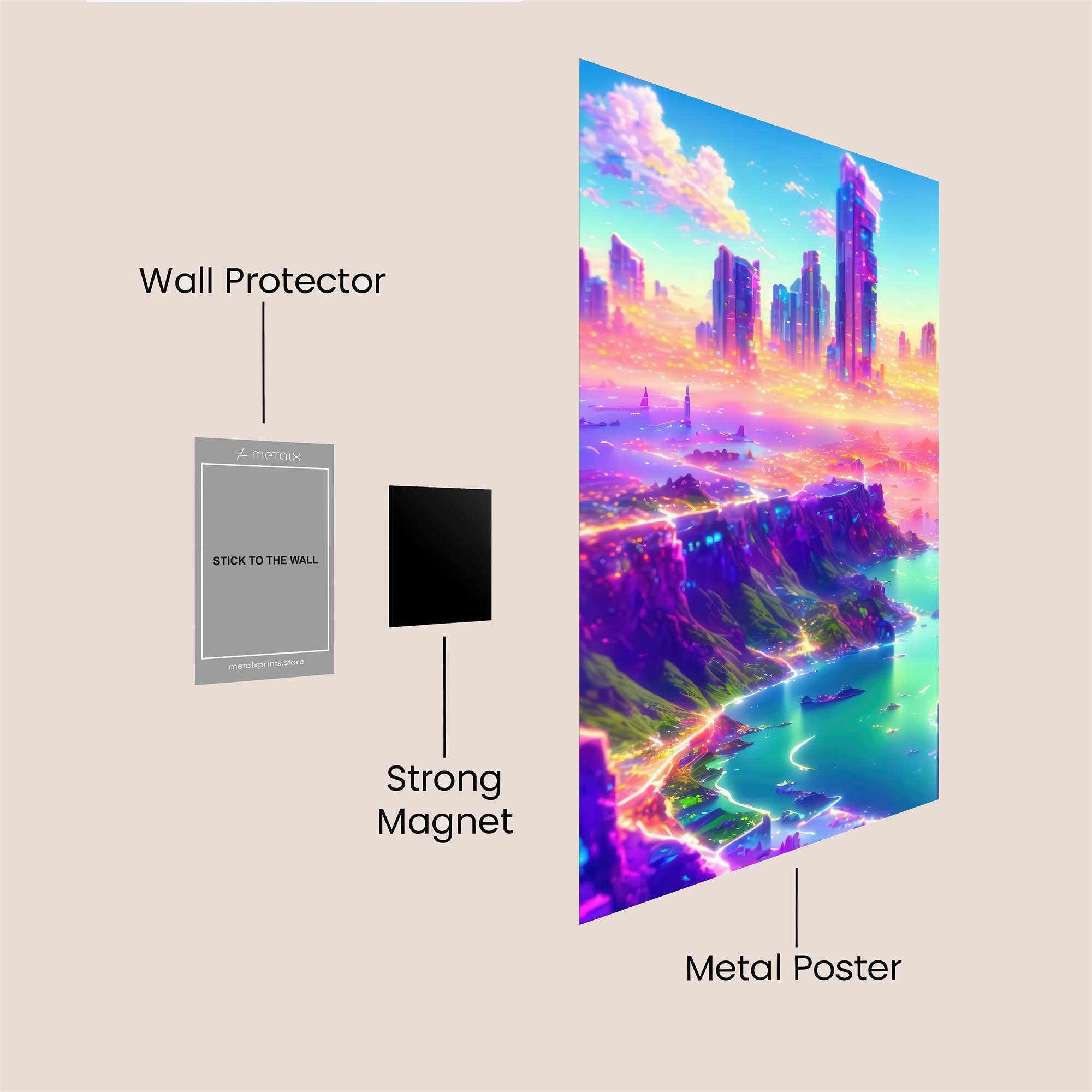 Neon Serenity Safe Wall Magnetic / M