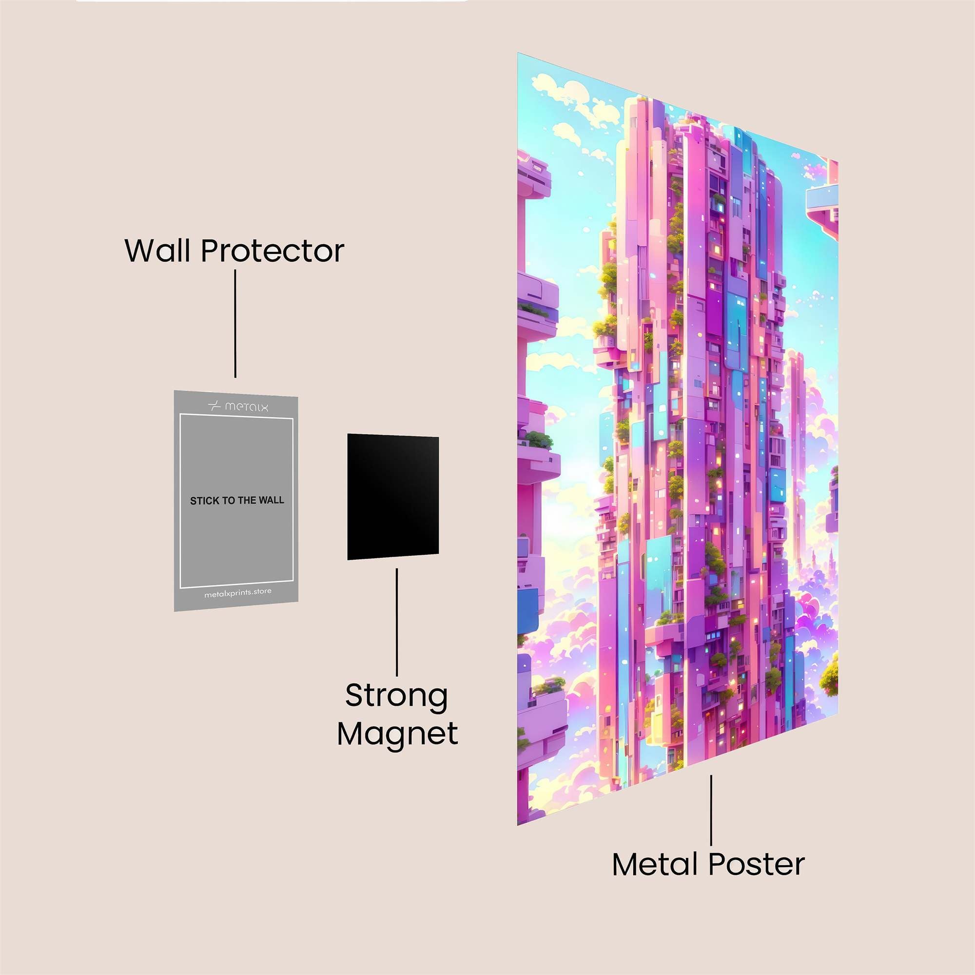 Skyscraper Serenity Safe Wall Magnetic / M