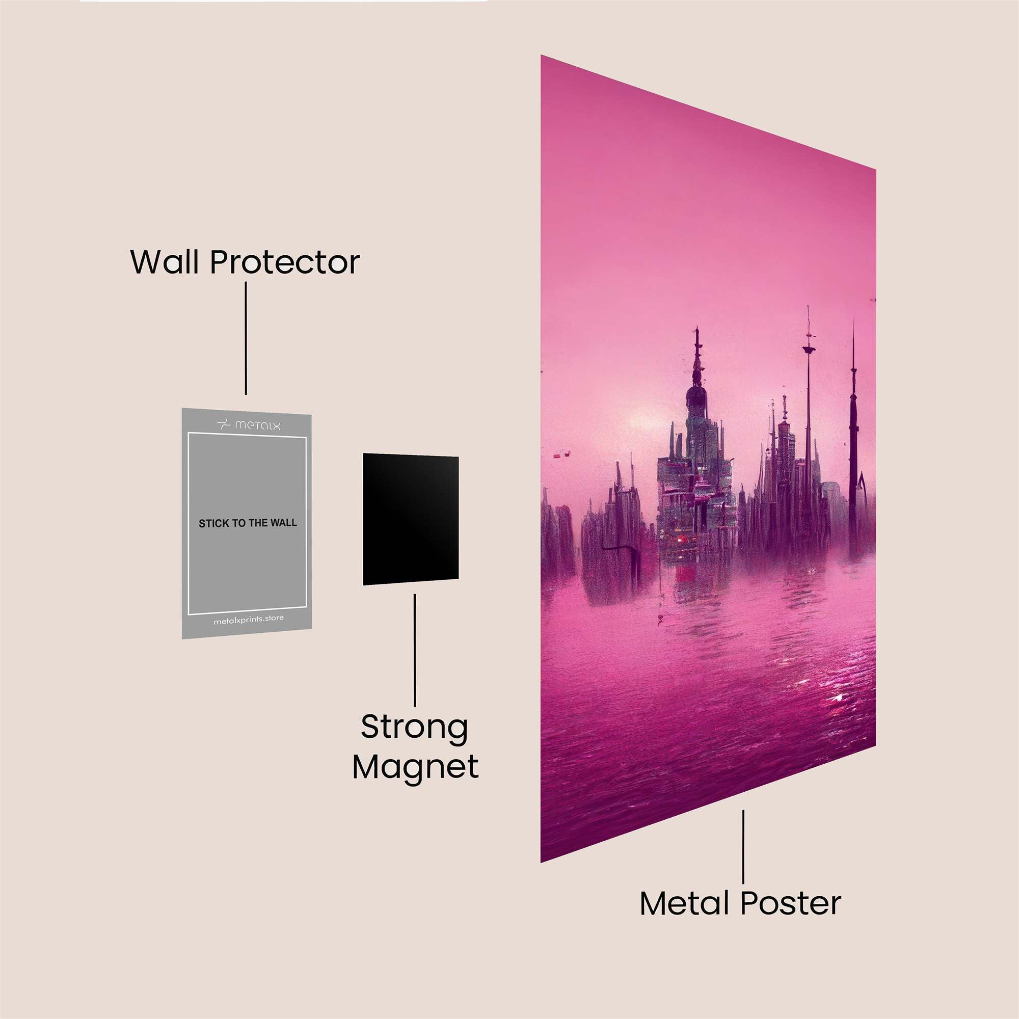 Neon Dreamscape Safe Wall Magnetic / M