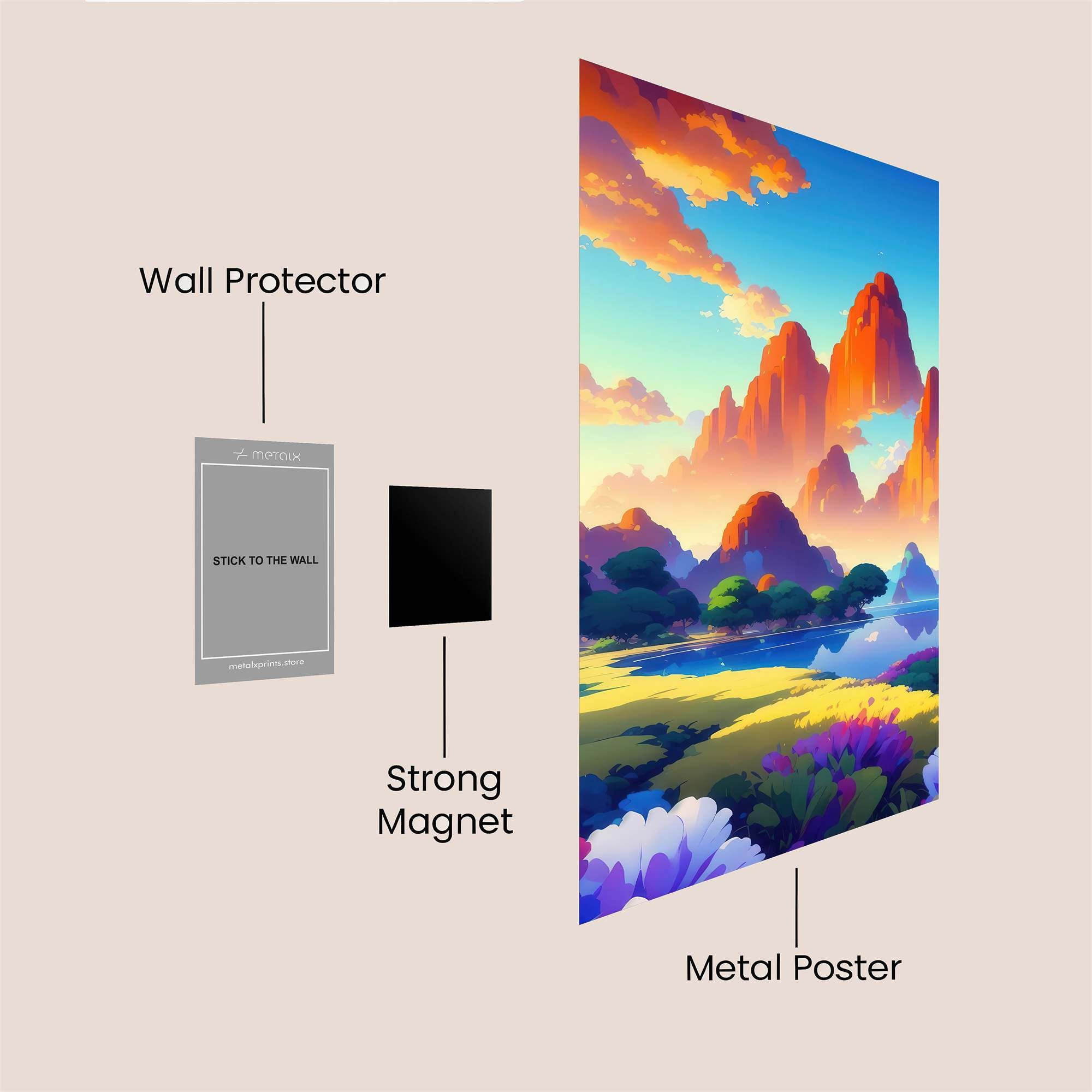 Sunset Serenity Safe Wall Magnetic / M