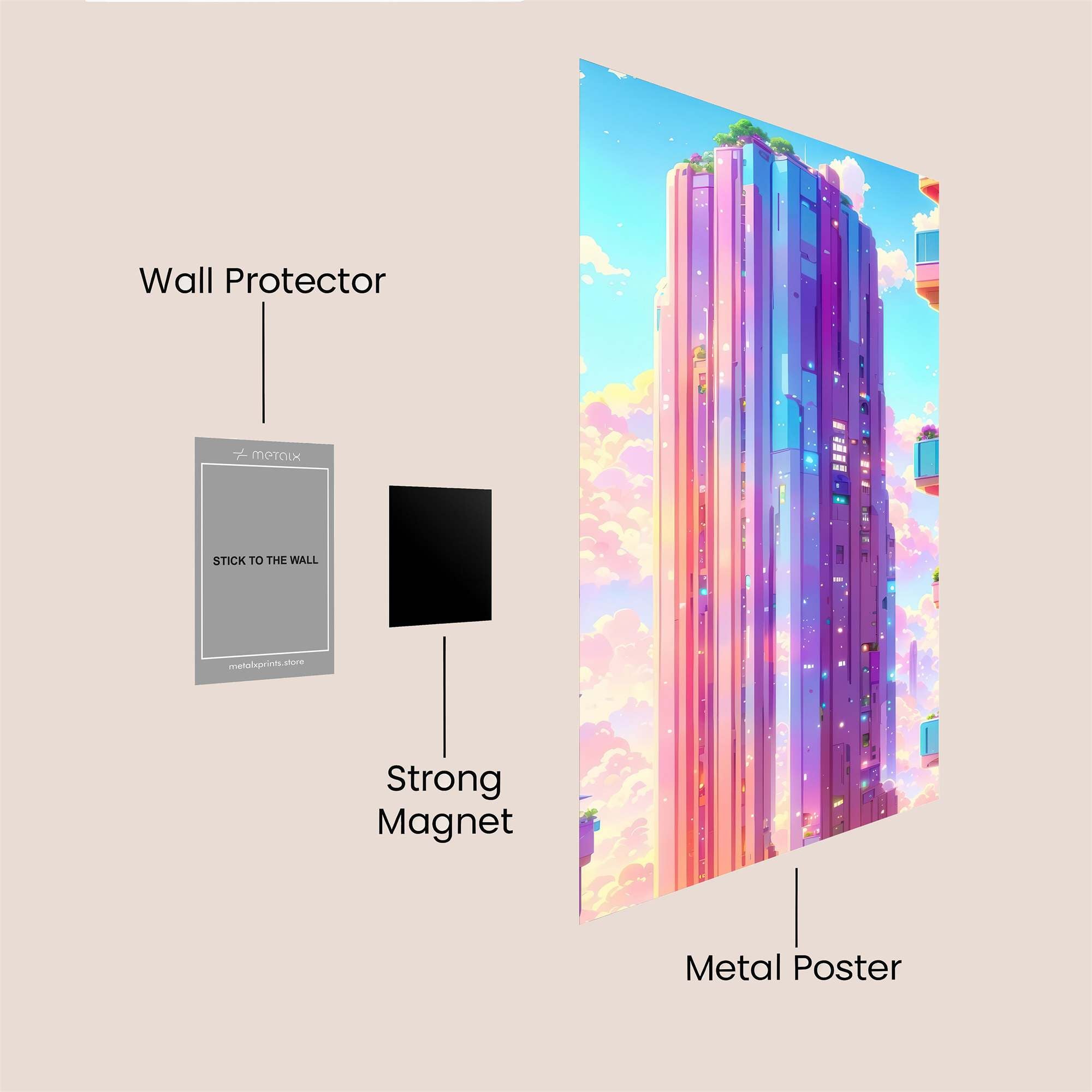 Skyscraper Serenity Safe Wall Magnetic / M