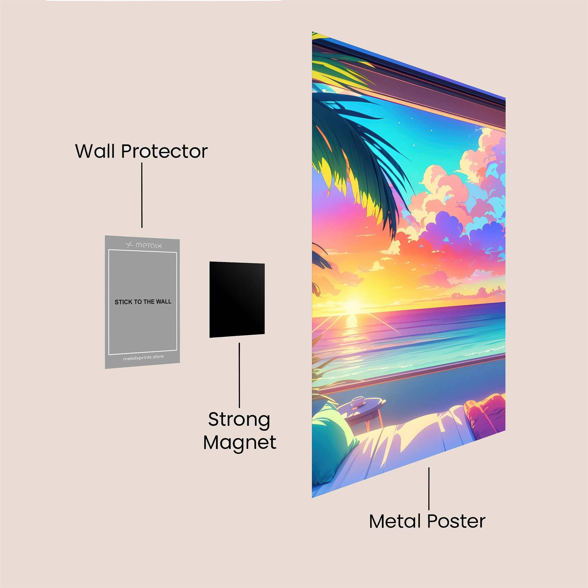 Sunset Serenity Safe Wall Magnetic / M