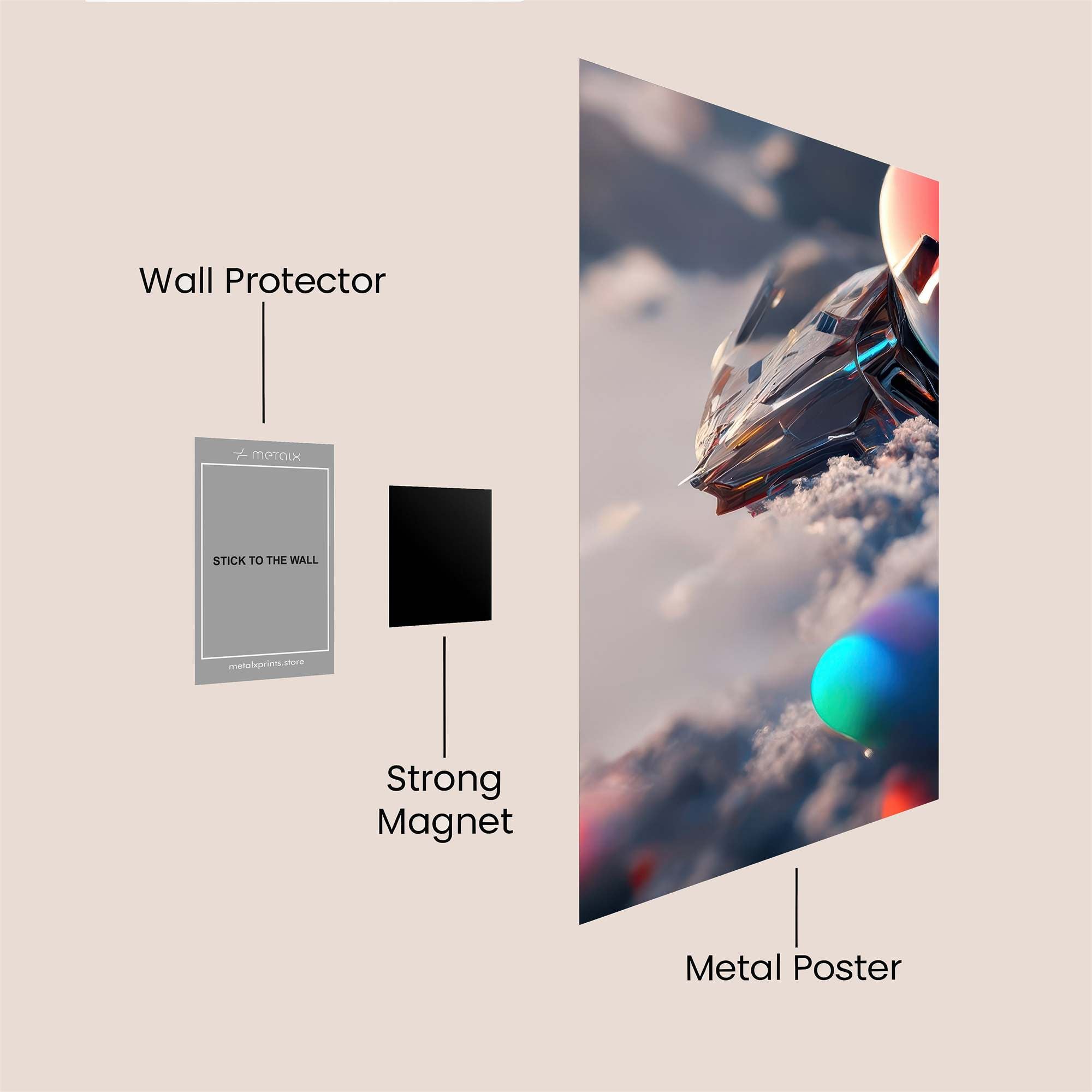 Spaceship Serene Safe Wall Magnetic / M