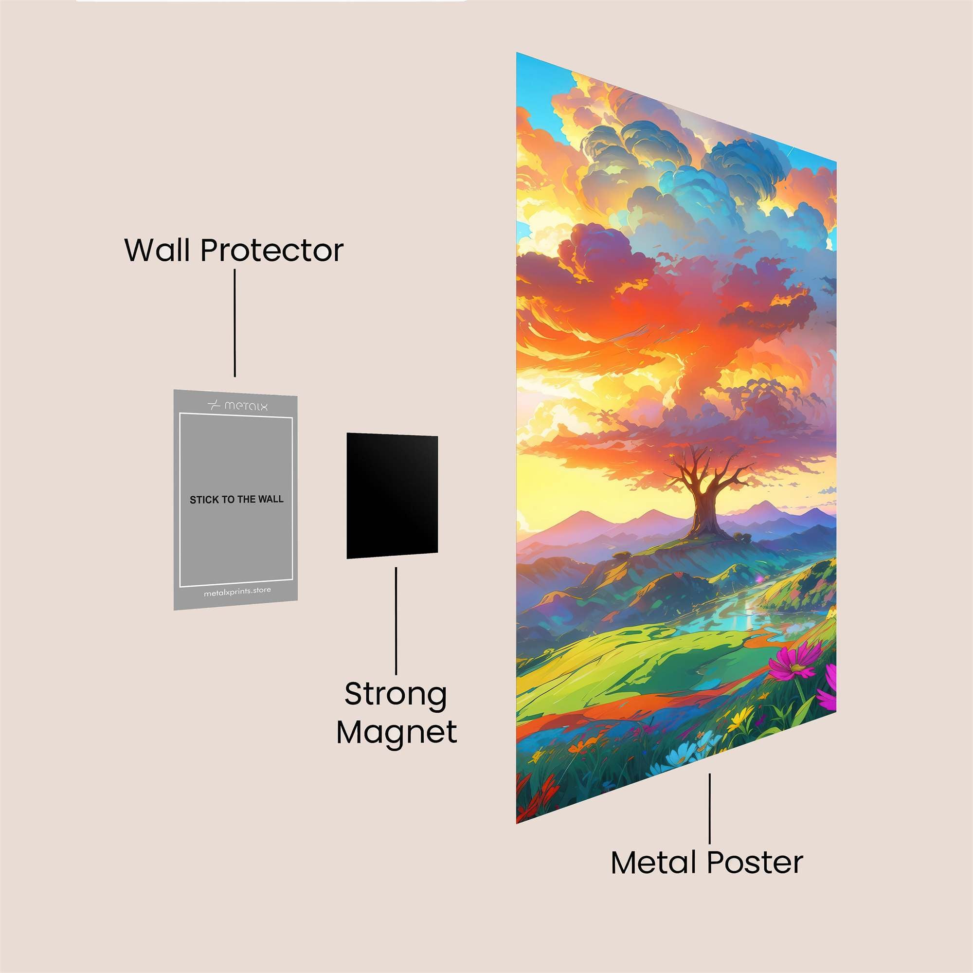 Sunset Serenity Safe Wall Magnetic / M
