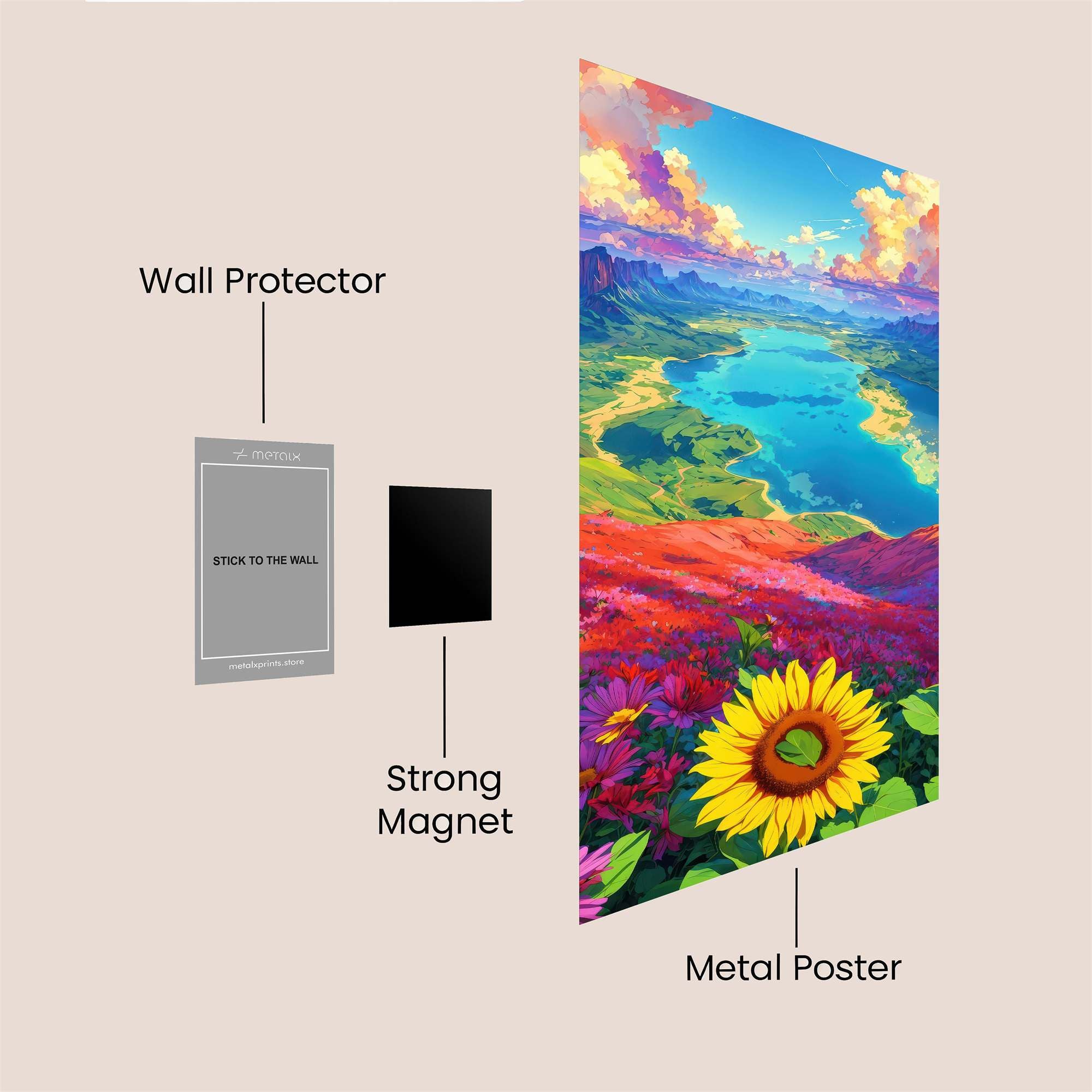 Sunflower Serenity Safe Wall Magnetic / M
