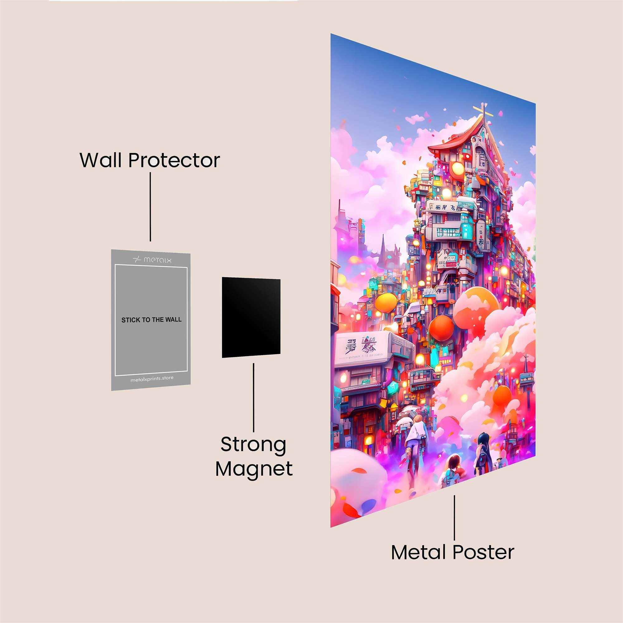 Neon Dreamscape Safe Wall Magnetic / M