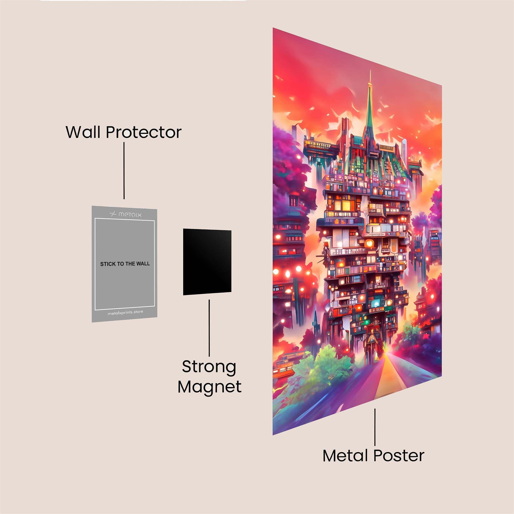 Neon Dreamscape Safe Wall Magnetic / M