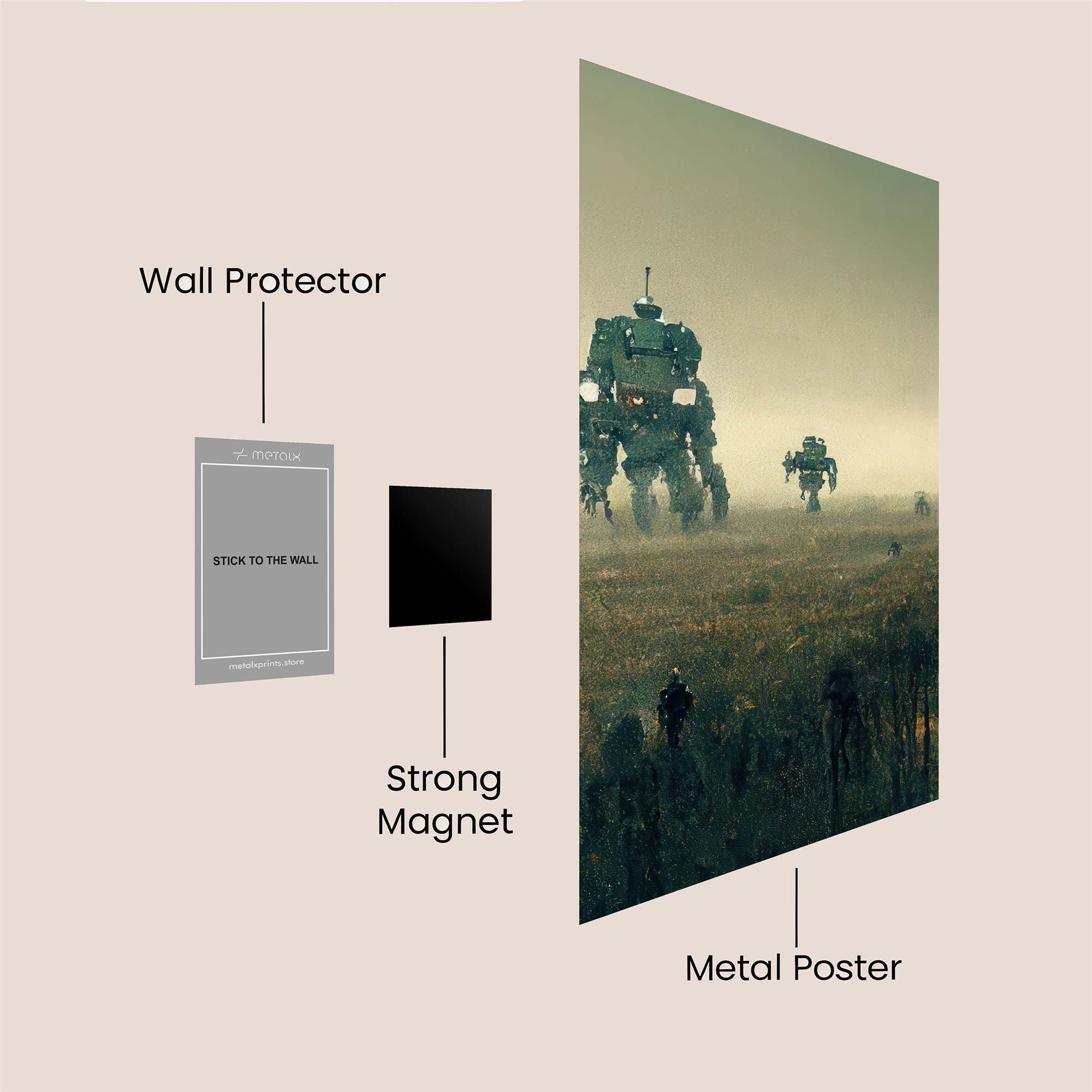 Robots Marching Safe Wall Magnetic / M