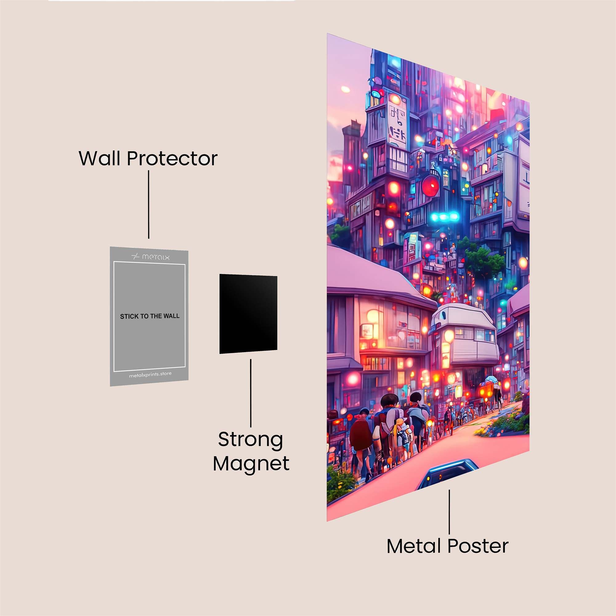 Neon Dreamscape Safe Wall Magnetic / M