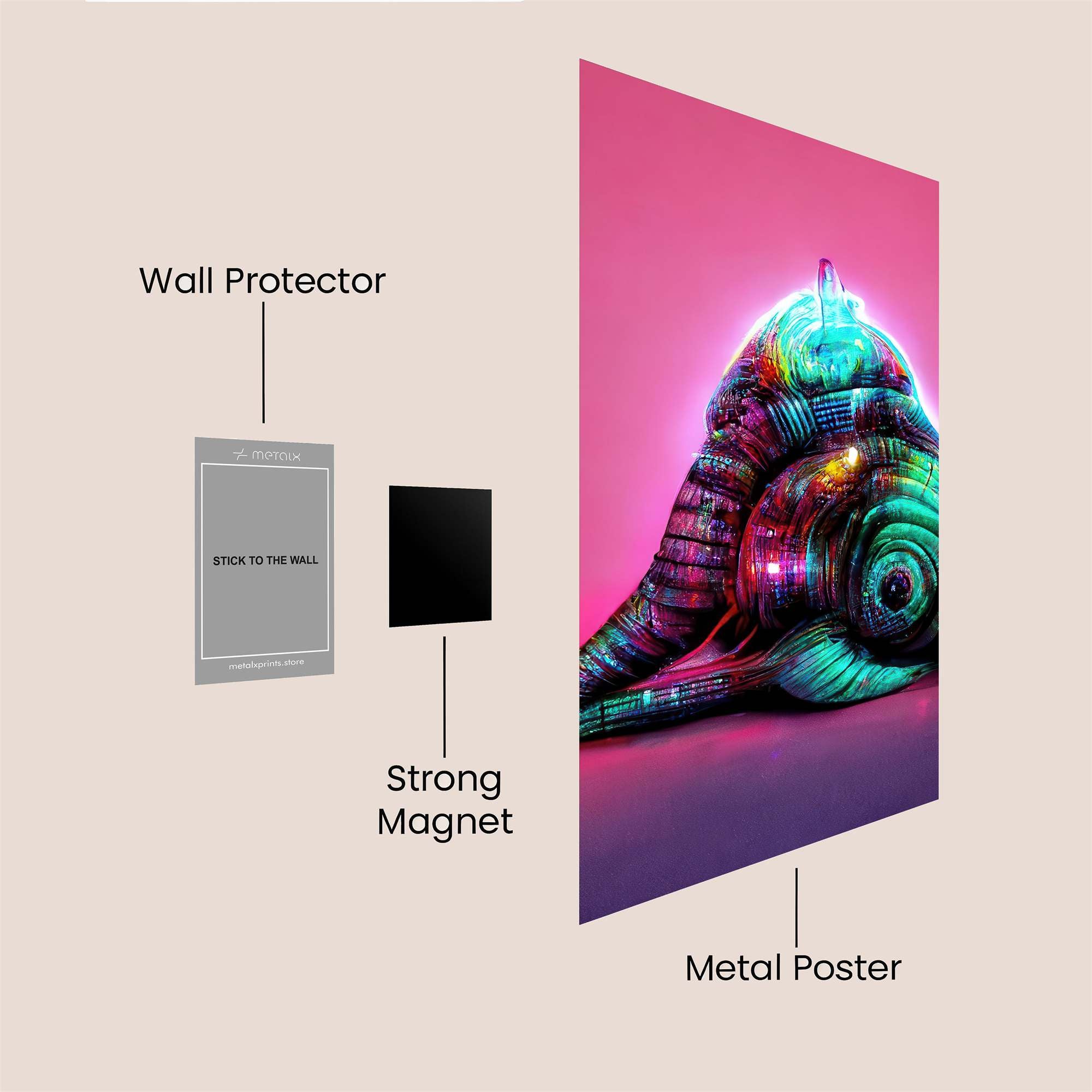 Neon Snail Safe Wall Magnetic / M