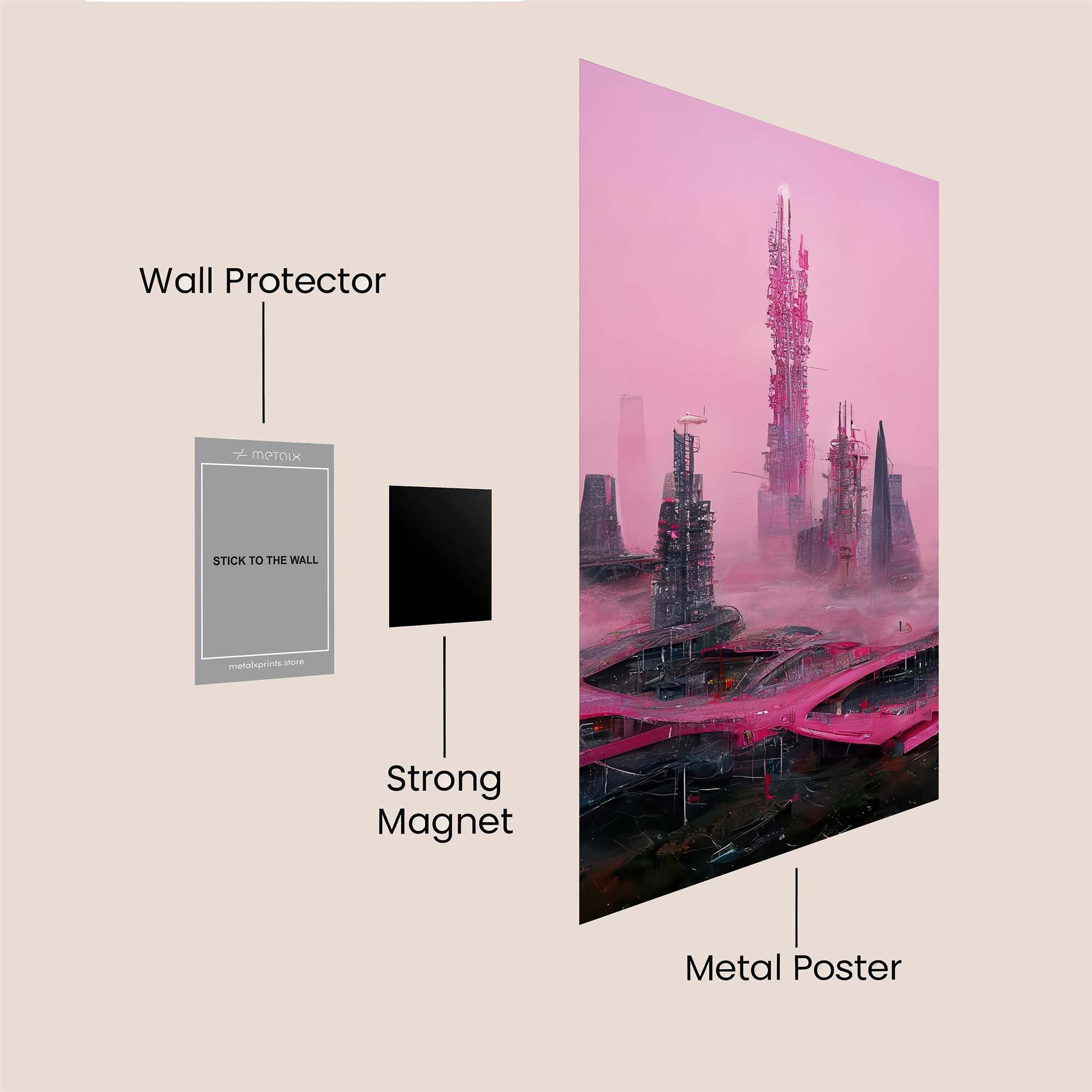 Neon Serenity Safe Wall Magnetic / M