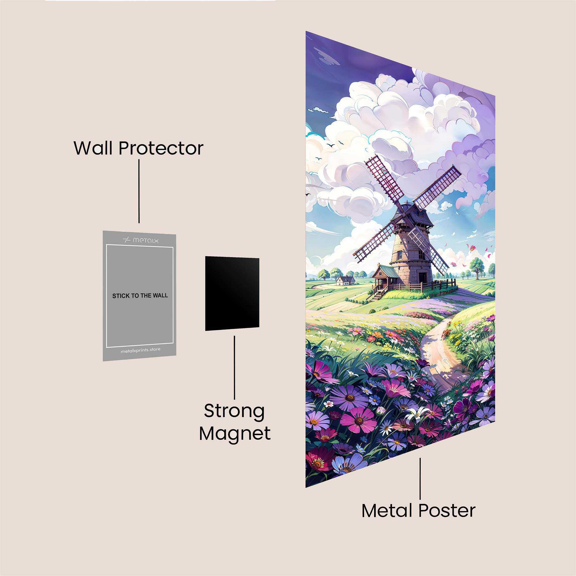 Windmill Whimsy Safe Wall Magnetic / M