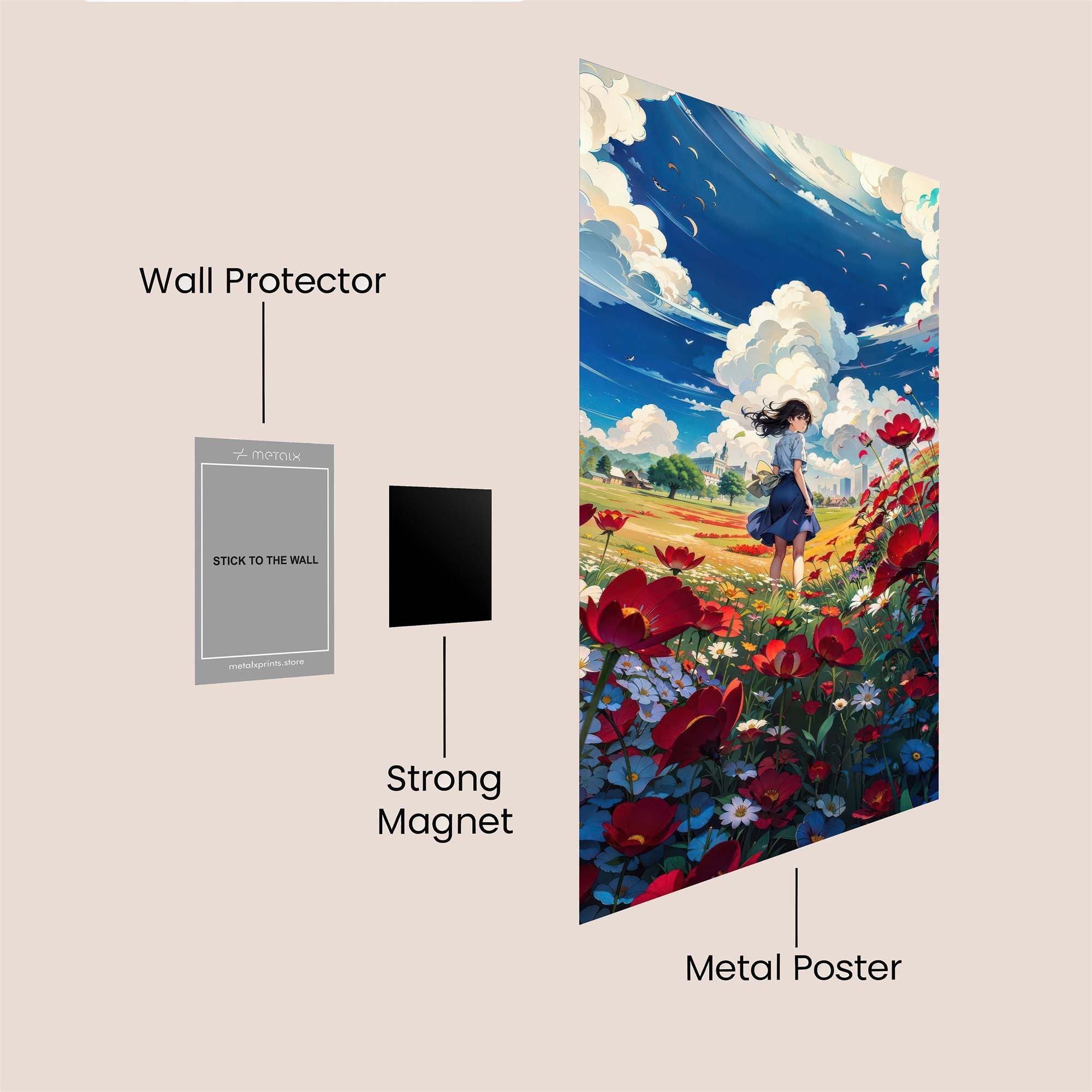 Poppy Whimsy Safe Wall Magnetic / M