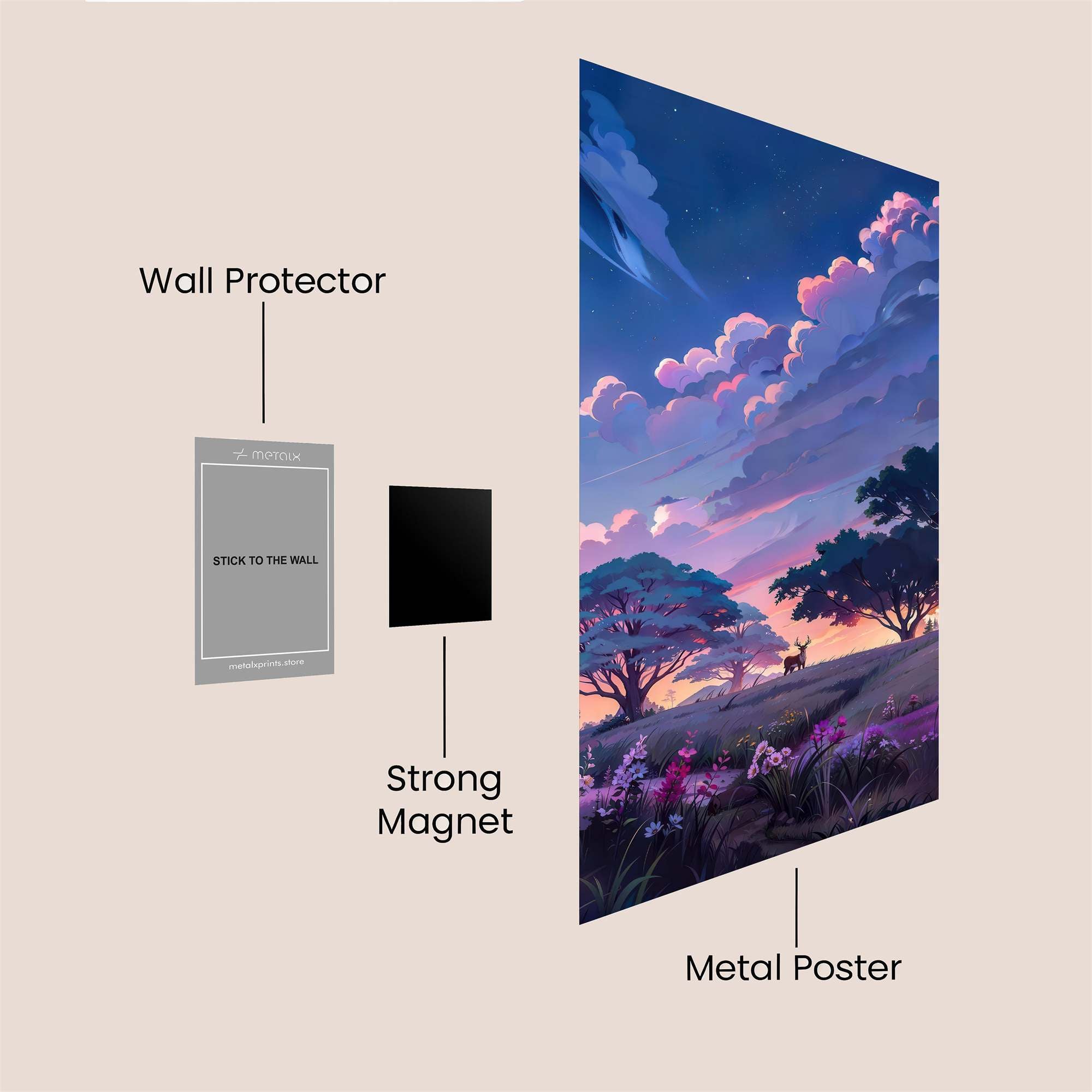 Deer Twilight Safe Wall Magnetic / M