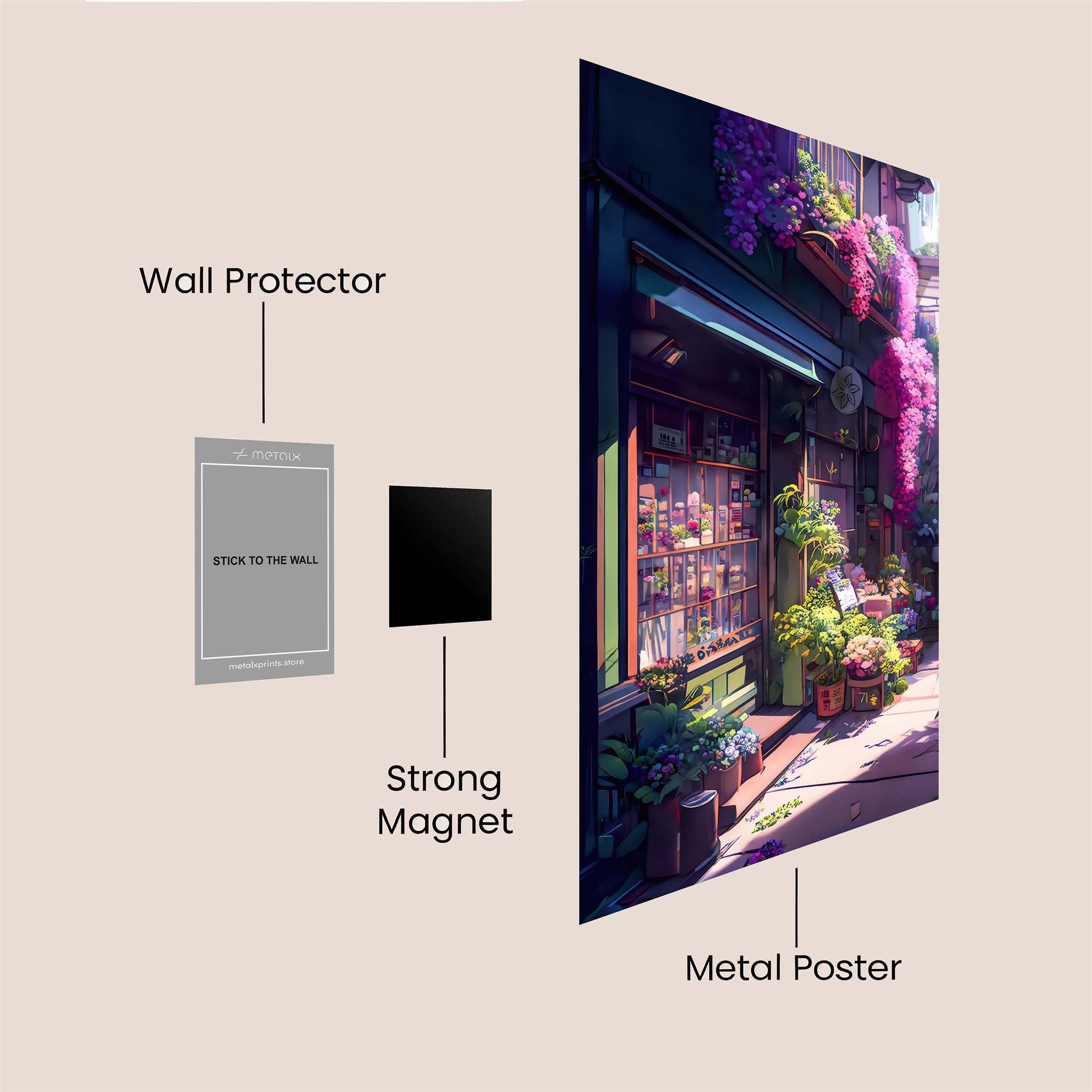 Floral Serenity Safe Wall Magnetic / M