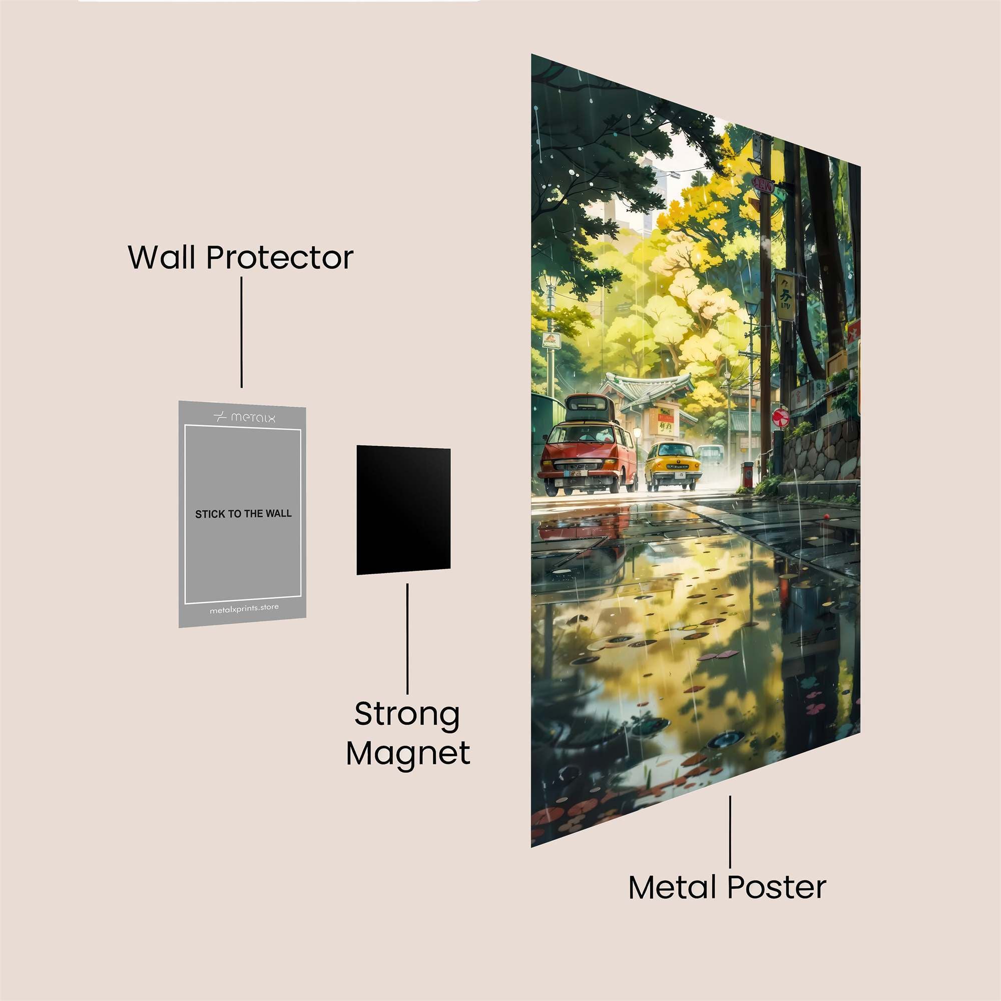 Rainy Serenity Safe Wall Magnetic / M