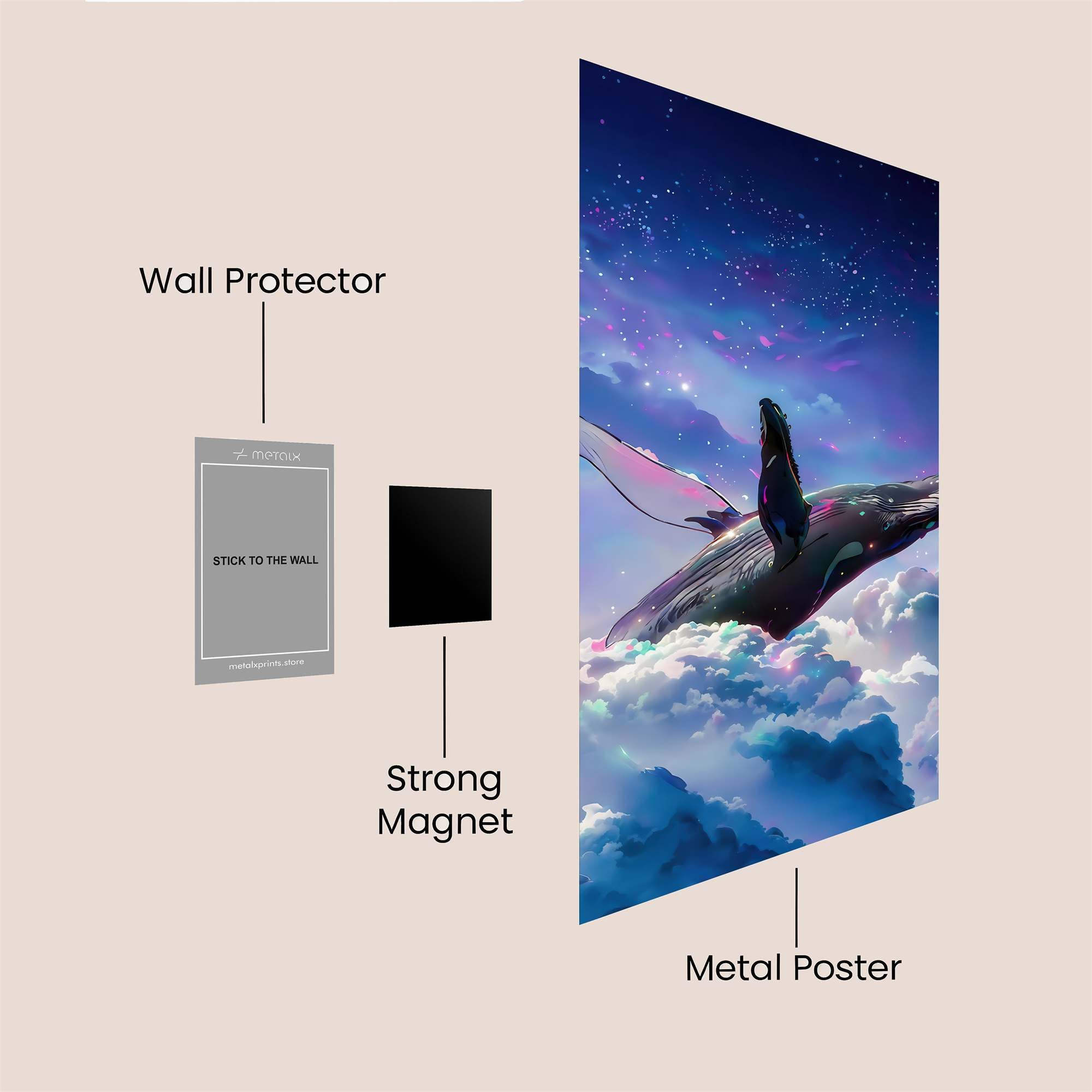 Whale Dreamscape Safe Wall Magnetic / M