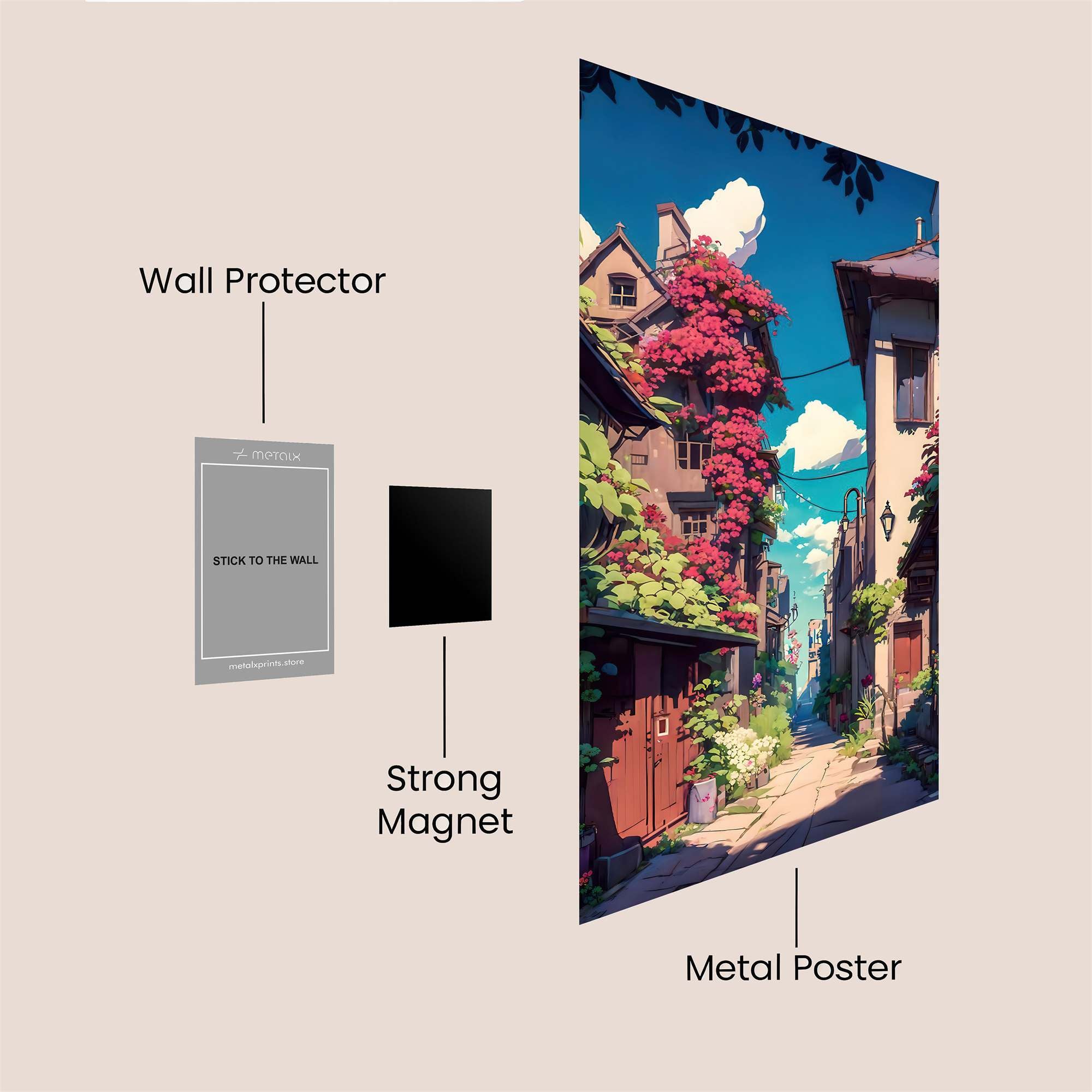 Floral Serenity Safe Wall Magnetic / M