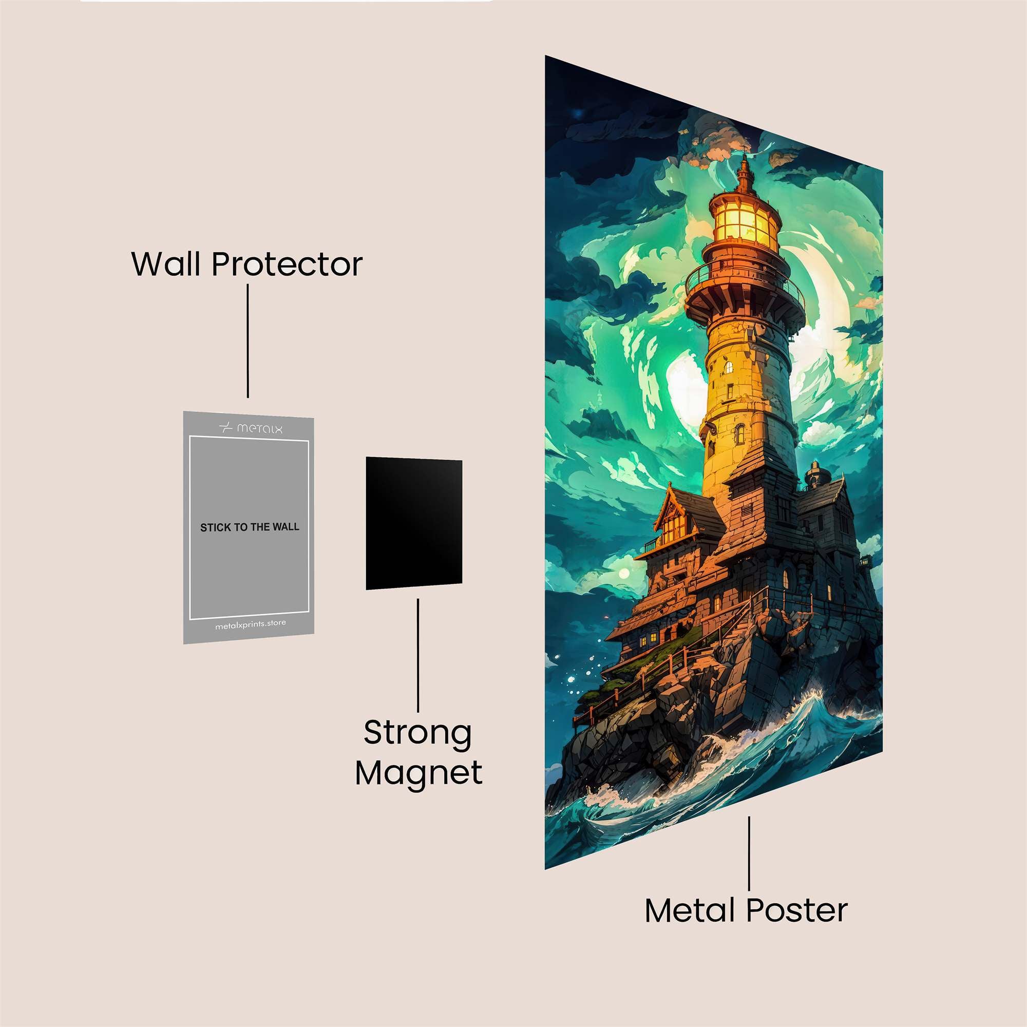 Lighthouse Whimsy Safe Wall Magnetic / M