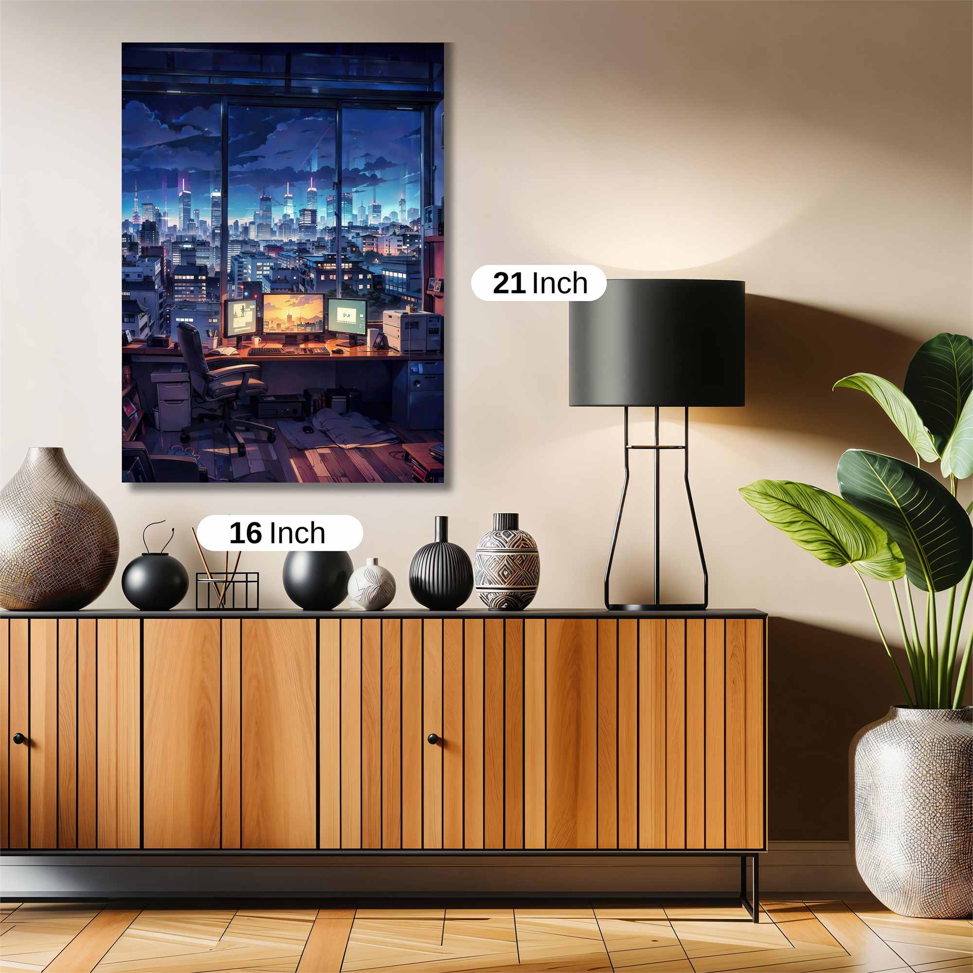 Cityscape Serenity Safe Wall Magnetic / M