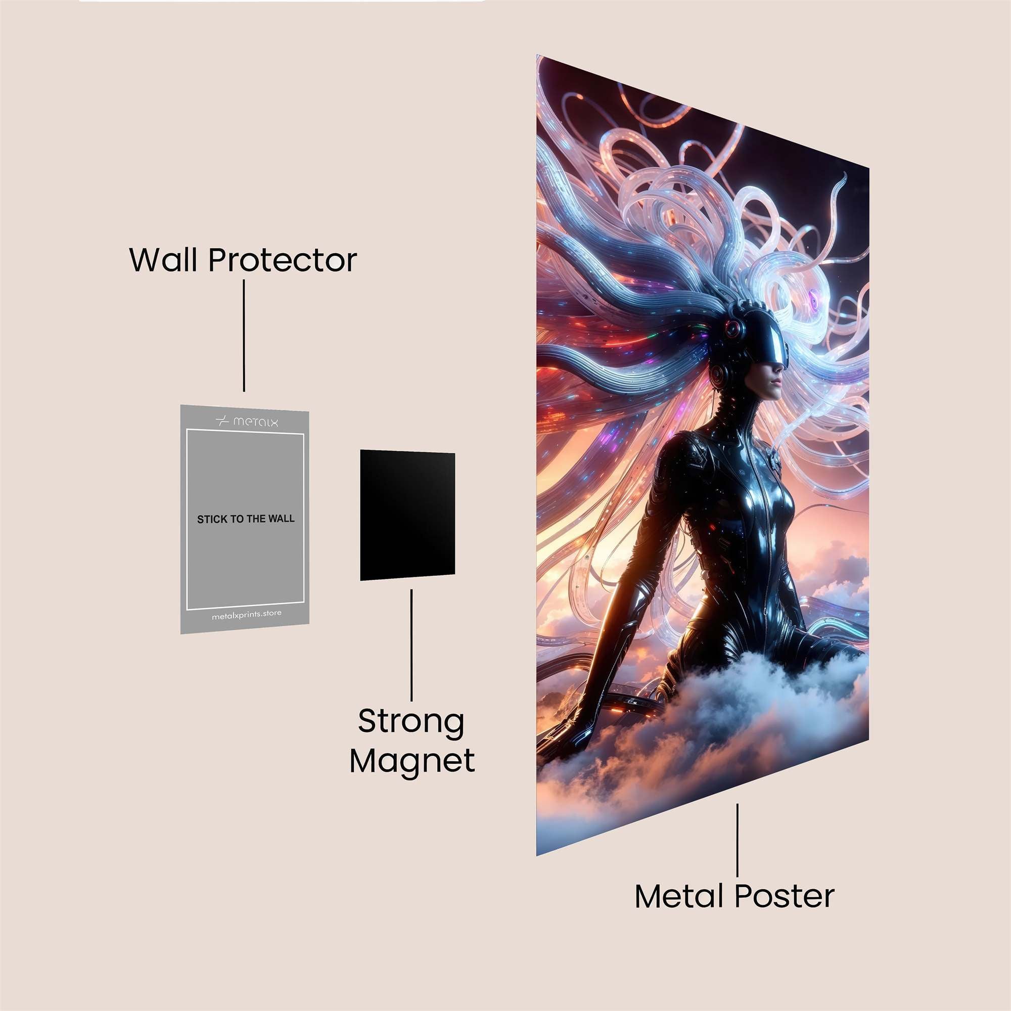 Black Rose Safe Wall Magnetic / M