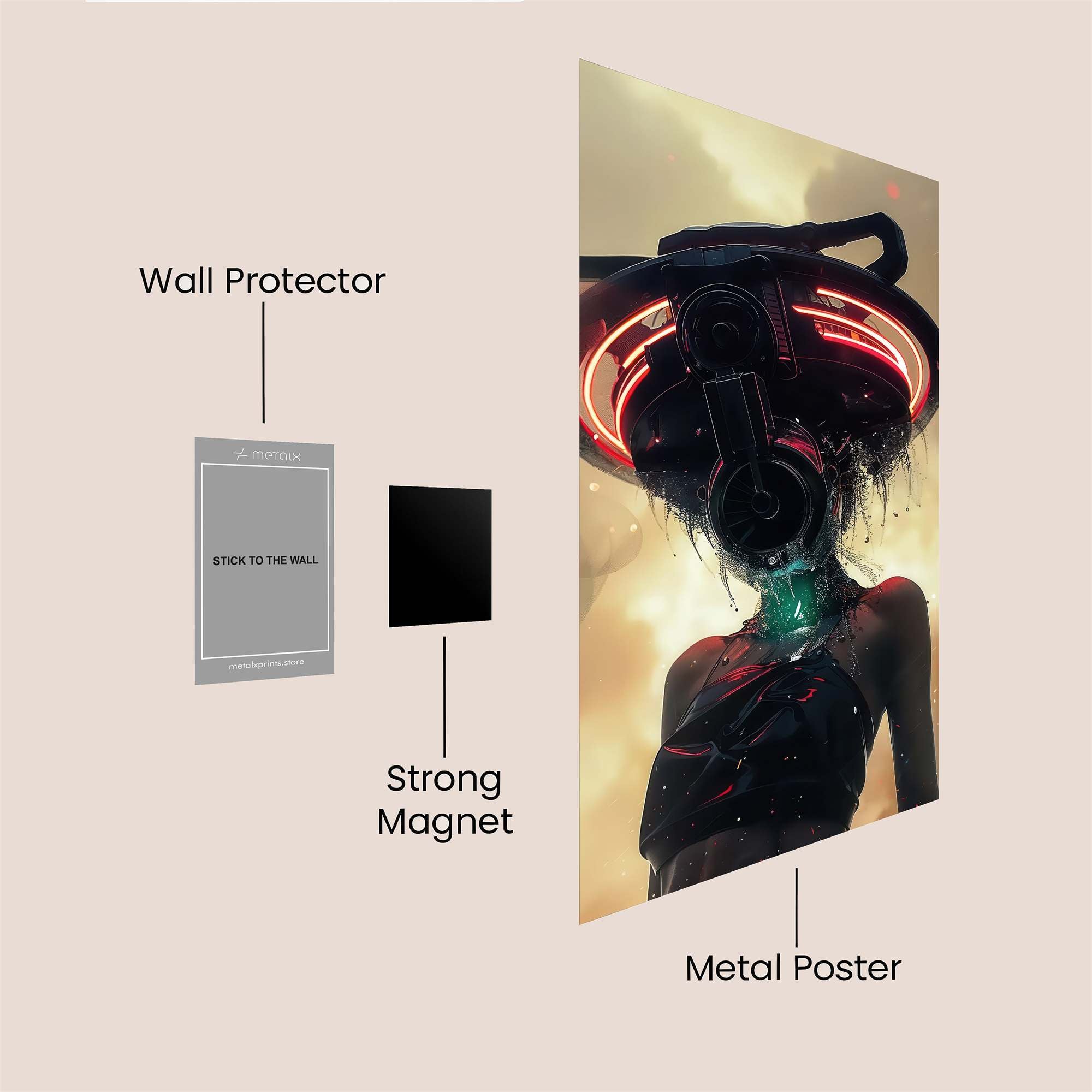 Elephant Whimsy Safe Wall Magnetic / M