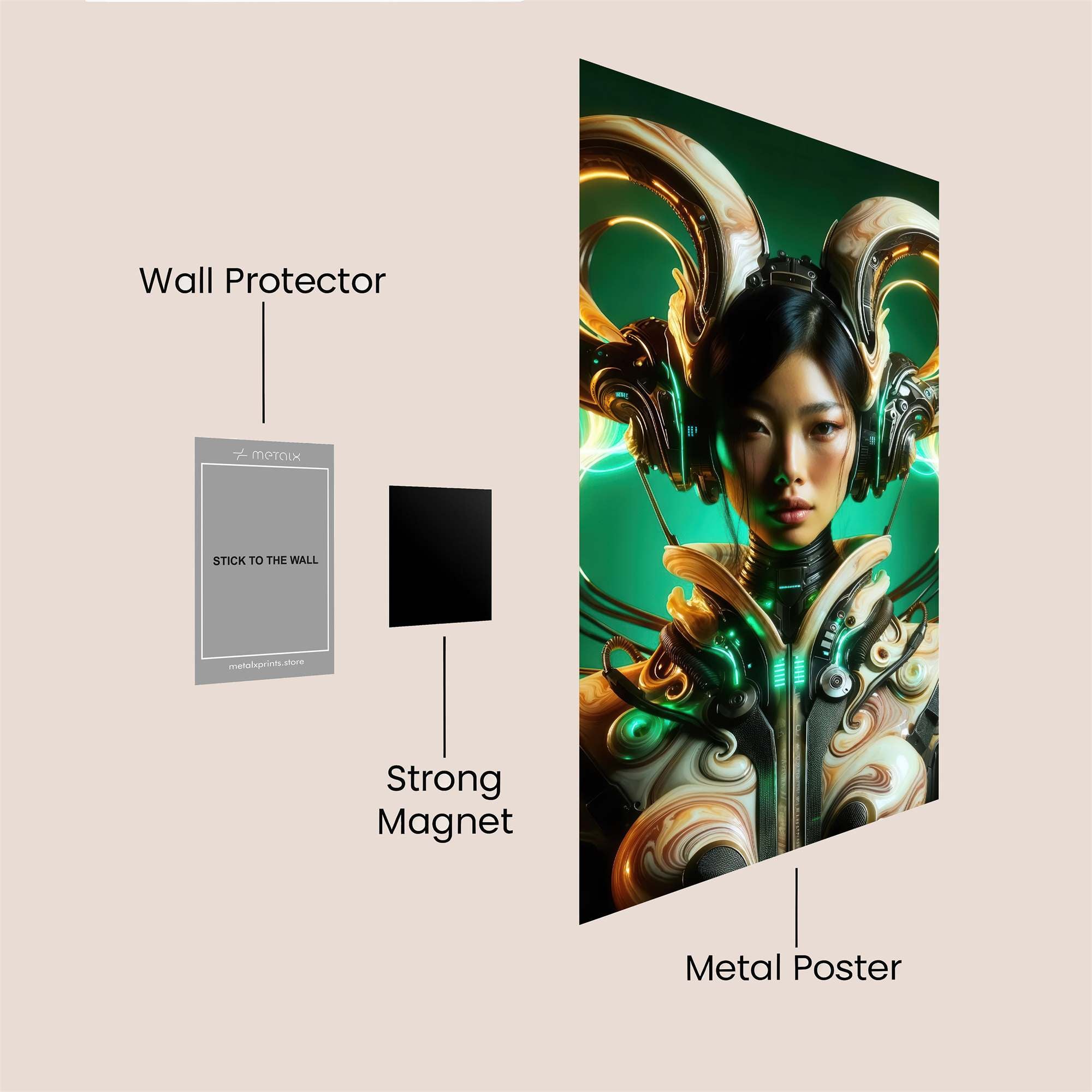 Steampunk Rose Safe Wall Magnetic / M