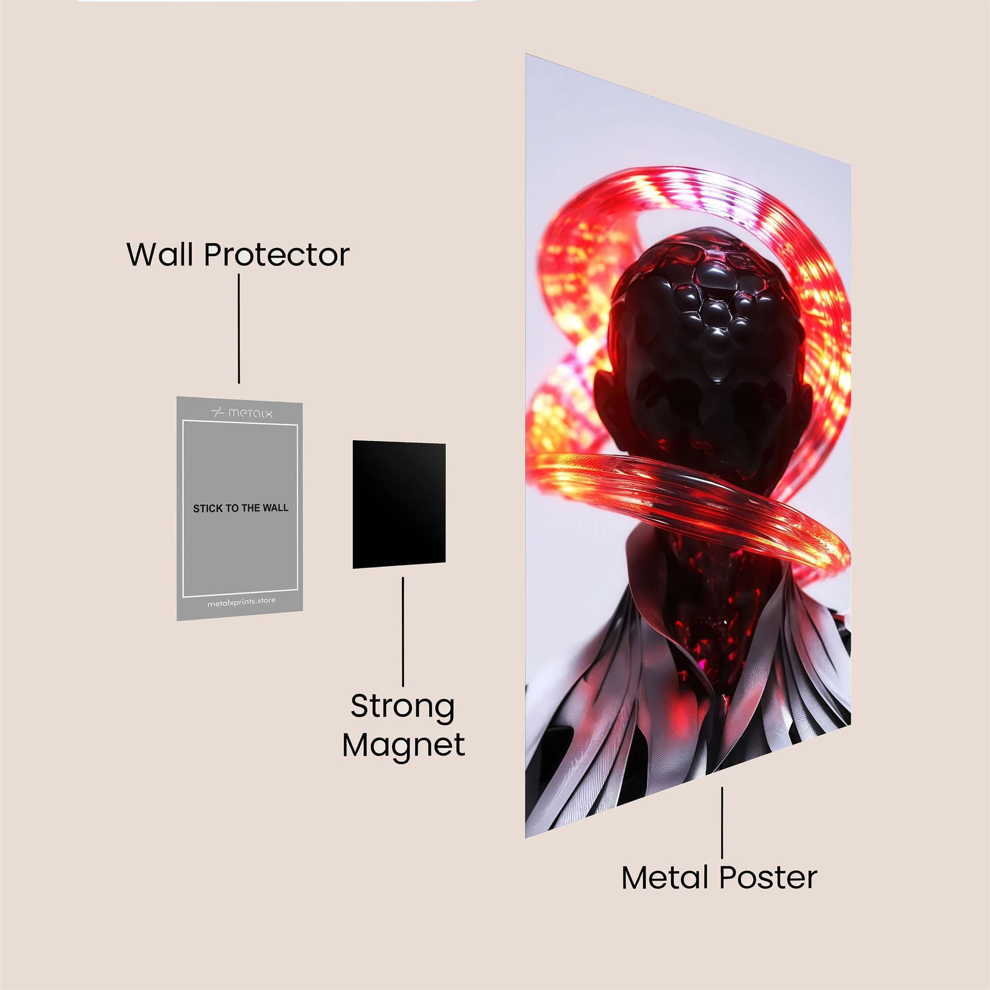 Marble Mosaic Safe Wall Magnetic / M
